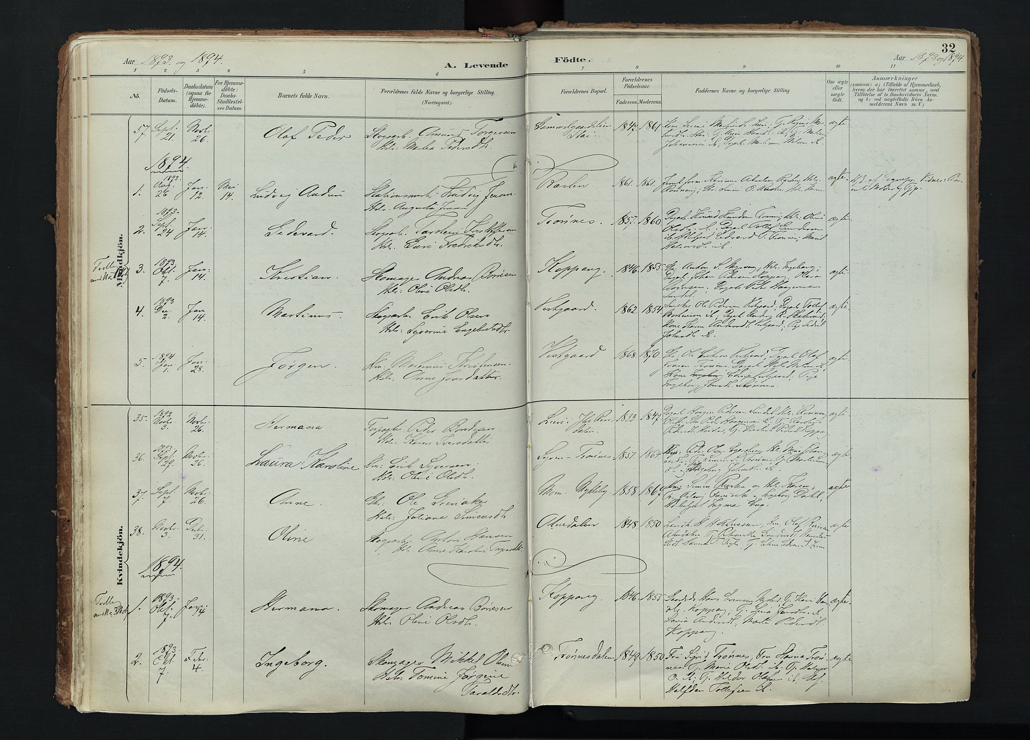 Stor-Elvdal prestekontor, AV/SAH-PREST-052/H/Ha/Haa/L0004: Ministerialbok nr. 4, 1890-1922, s. 32