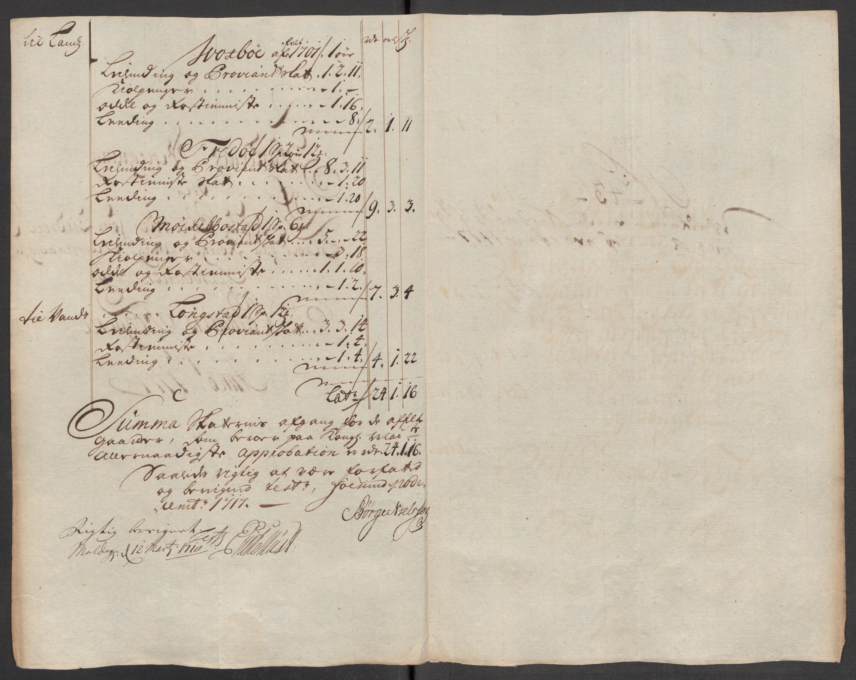Rentekammeret inntil 1814, Reviderte regnskaper, Fogderegnskap, AV/RA-EA-4092/R56/L3750: Fogderegnskap Nordmøre, 1717, s. 258