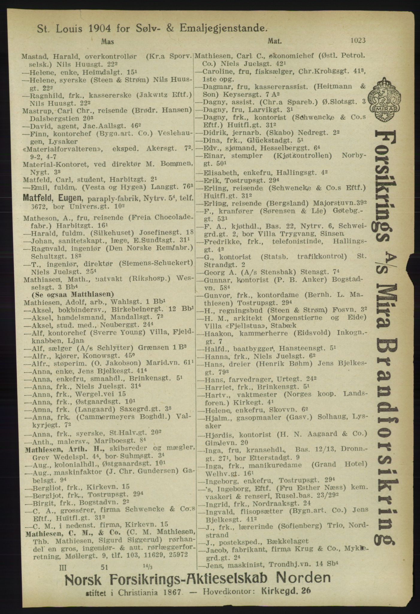 Kristiania/Oslo adressebok, PUBL/-, 1918, s. 1048