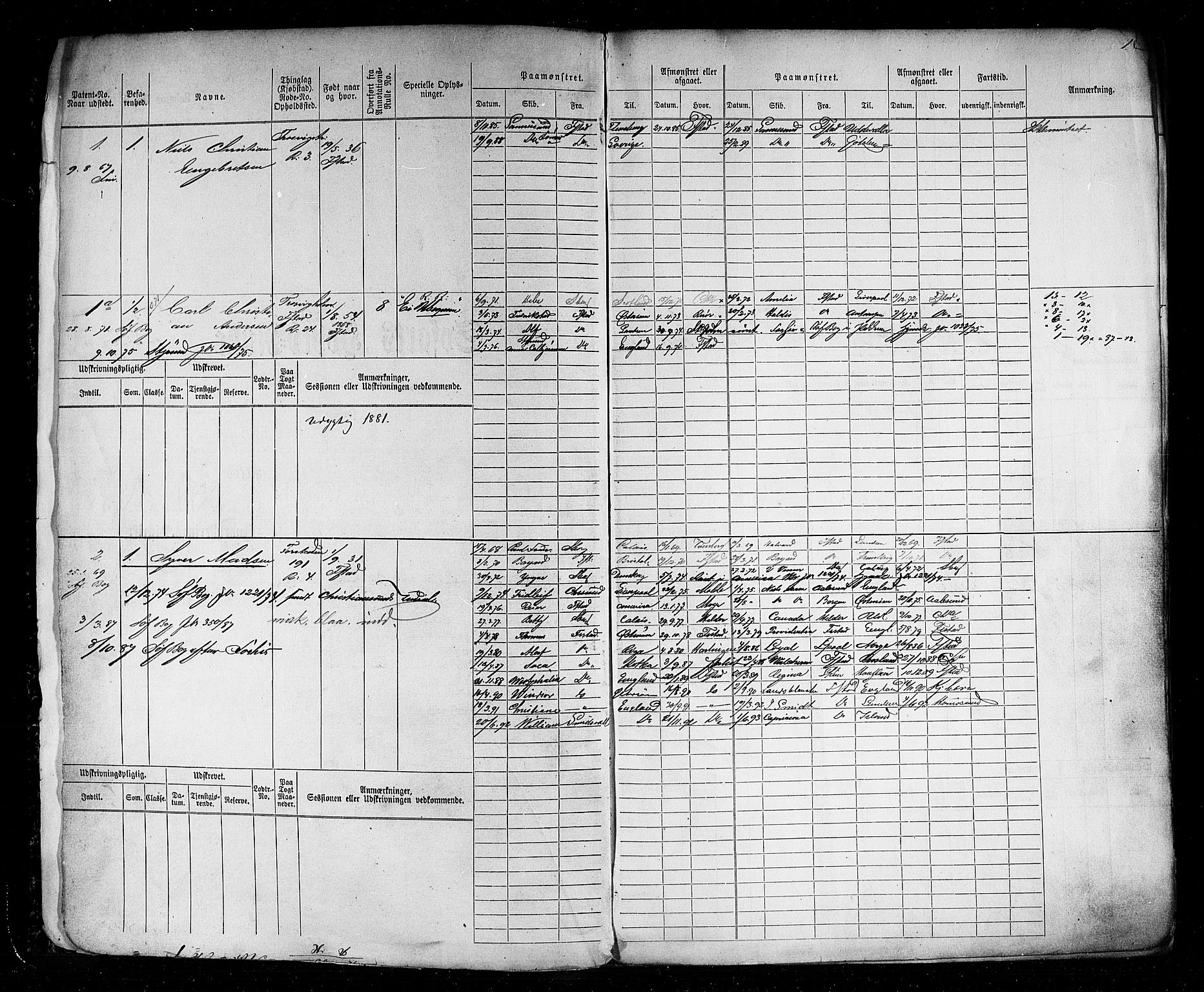 Fredrikstad mønstringskontor, SAO/A-10569b/F/Fc/Fcb/L0003: Hovedrulle, 1863-1871, s. 3