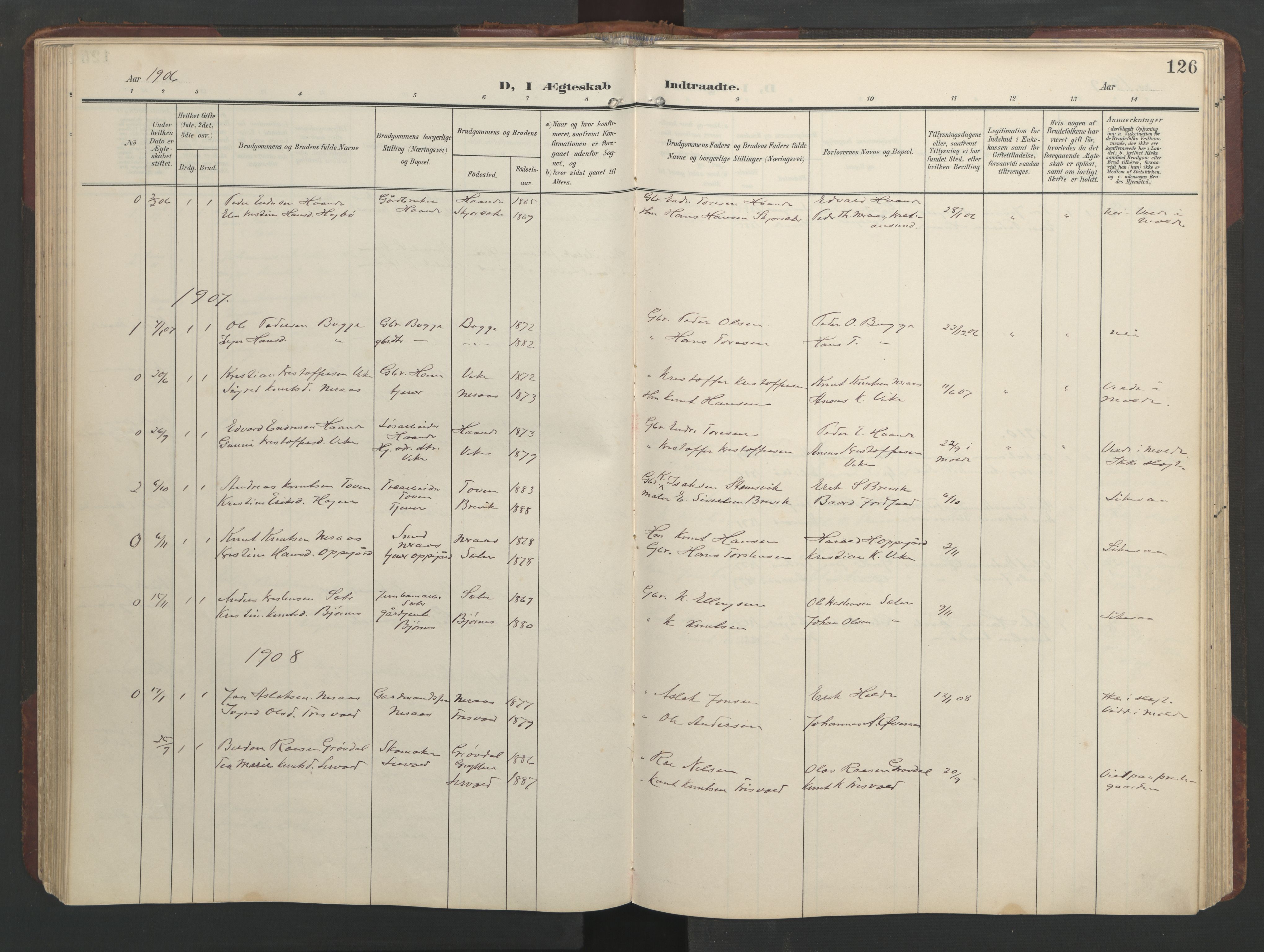 Ministerialprotokoller, klokkerbøker og fødselsregistre - Møre og Romsdal, AV/SAT-A-1454/552/L0639: Klokkerbok nr. 552C02, 1903-1960, s. 126