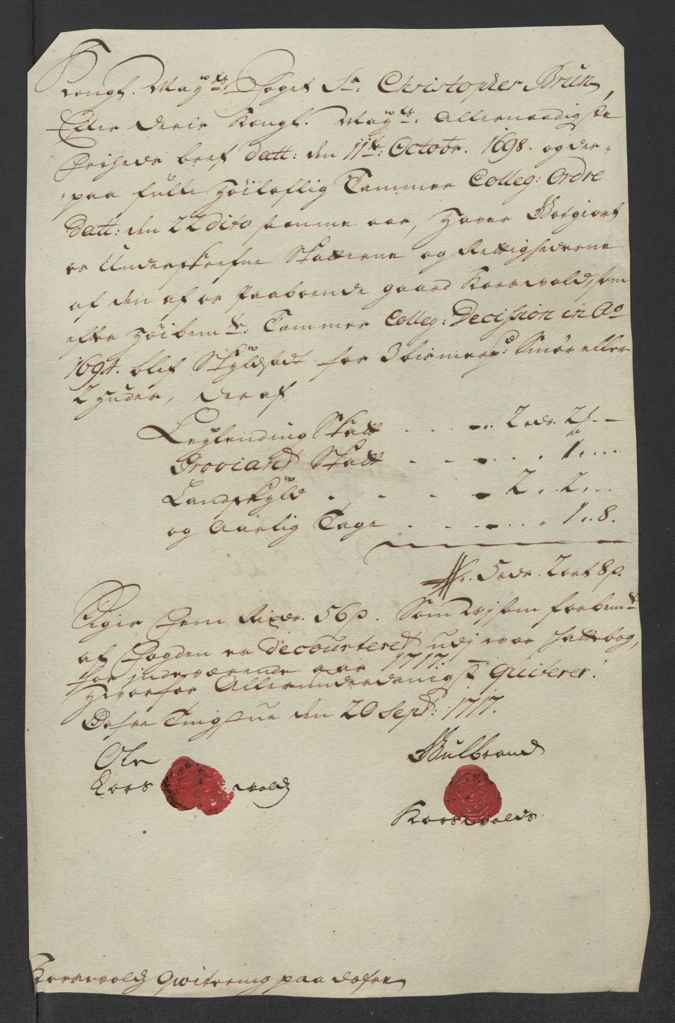 Rentekammeret inntil 1814, Reviderte regnskaper, Fogderegnskap, RA/EA-4092/R17/L1187: Fogderegnskap Gudbrandsdal, 1717, s. 194