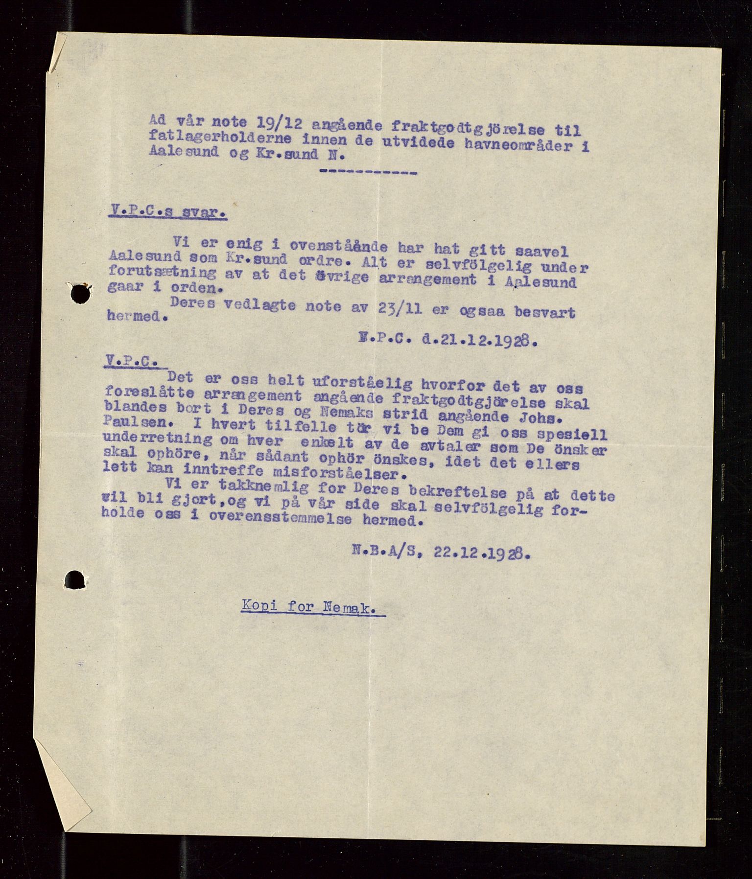 Pa 1521 - A/S Norske Shell, AV/SAST-A-101915/E/Ea/Eaa/L0023: Sjefskorrespondanse, 1928, s. 531