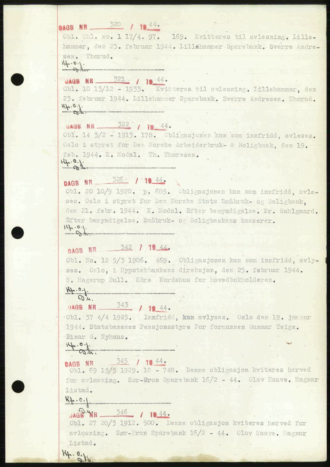 Sør-Gudbrandsdal tingrett, SAH/TING-004/H/Hb/Hbf/L0002: Pantebok nr. C1, 1938-1951, Dagboknr: 320/1944