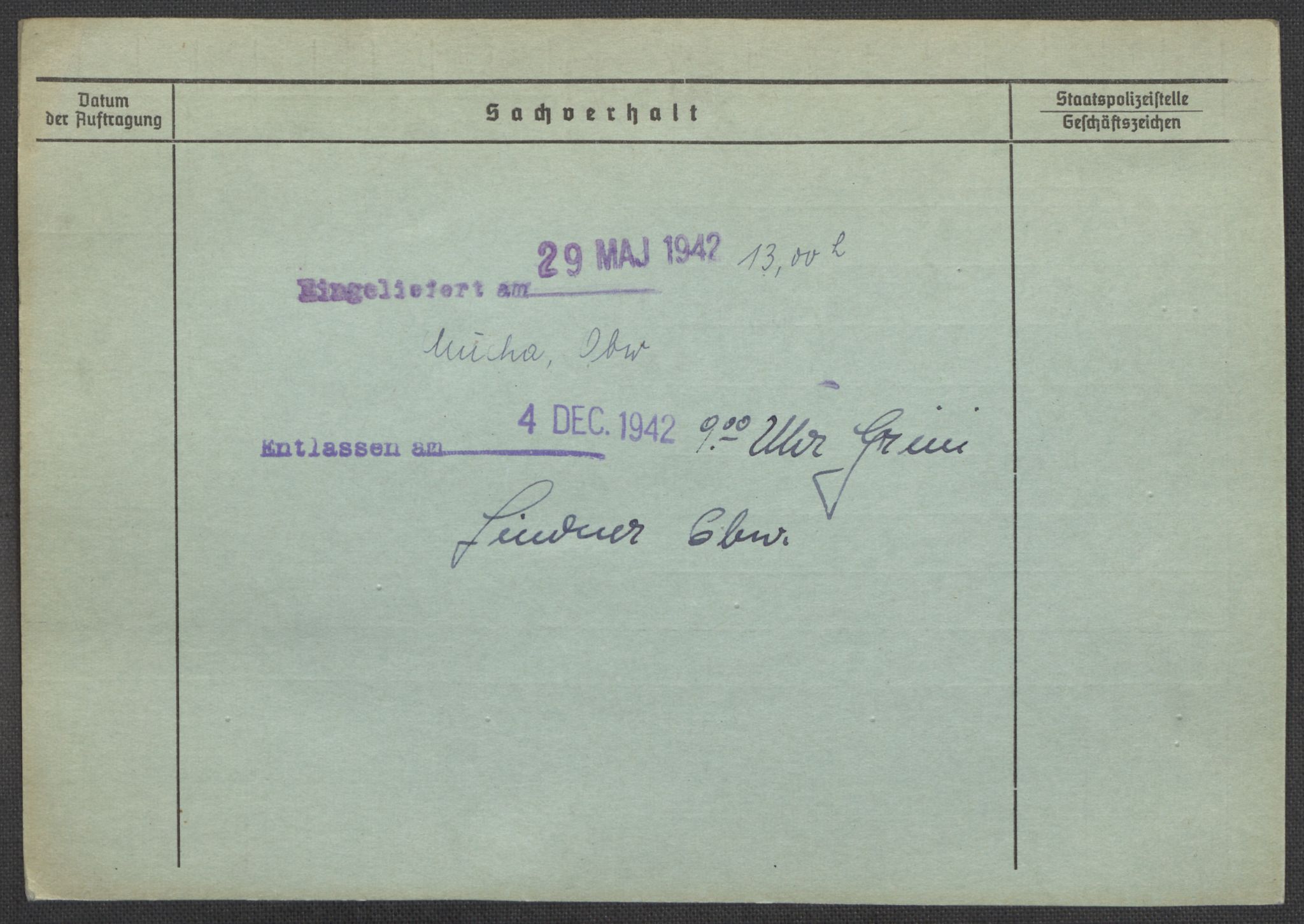 Befehlshaber der Sicherheitspolizei und des SD, RA/RAFA-5969/E/Ea/Eaa/L0006: Register over norske fanger i Møllergata 19: Kj-Lund, 1940-1945, s. 1204