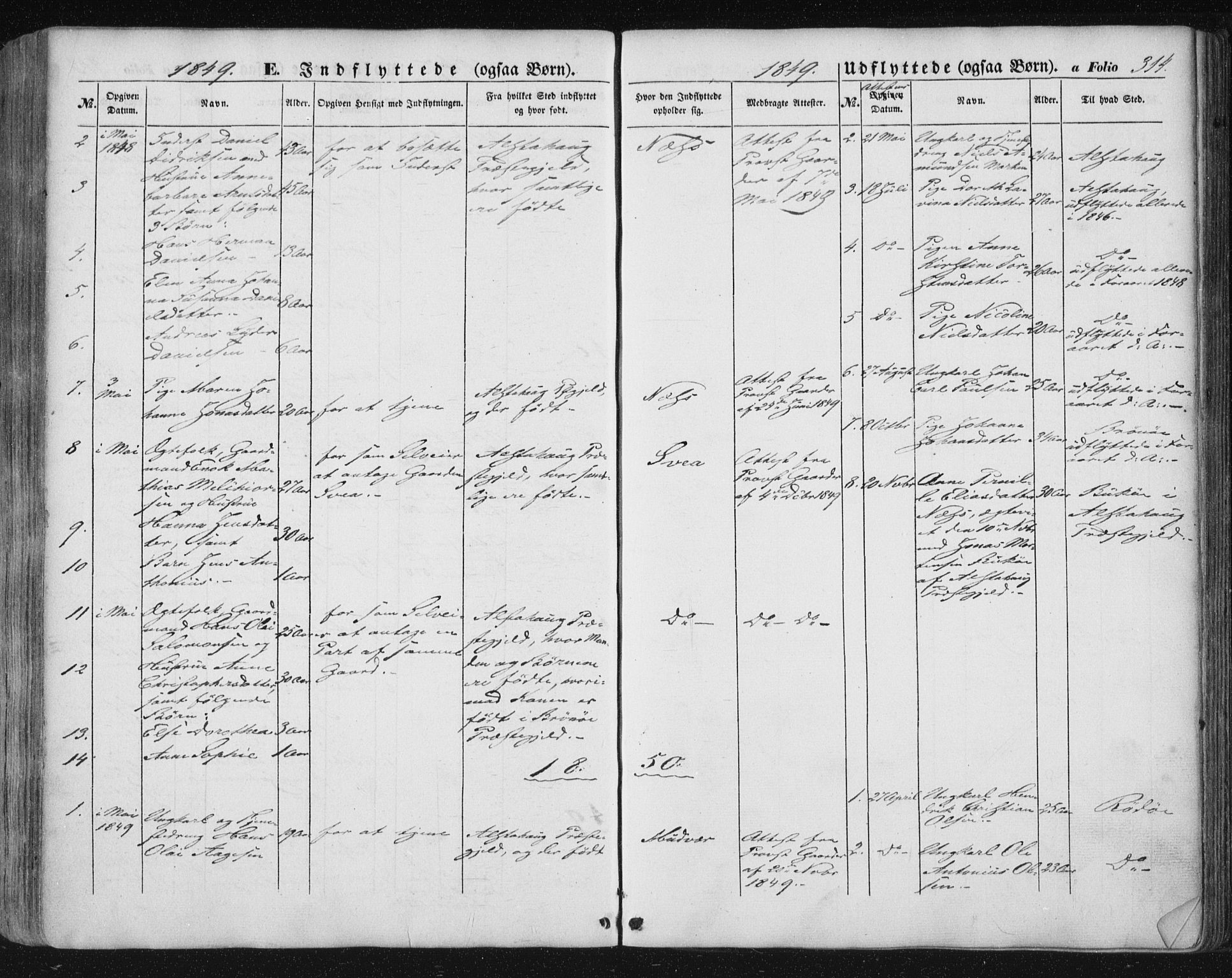 Ministerialprotokoller, klokkerbøker og fødselsregistre - Nordland, AV/SAT-A-1459/816/L0240: Ministerialbok nr. 816A06, 1846-1870, s. 314