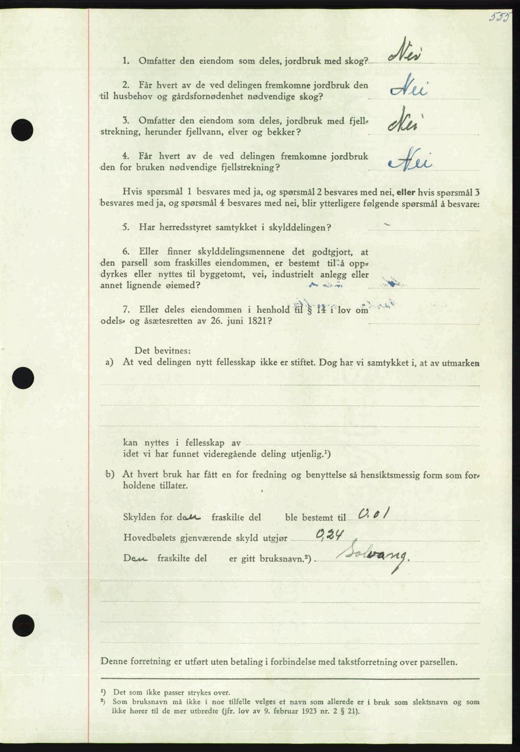 Nordmøre sorenskriveri, AV/SAT-A-4132/1/2/2Ca: Pantebok nr. A110, 1948-1949, Dagboknr: 207/1949