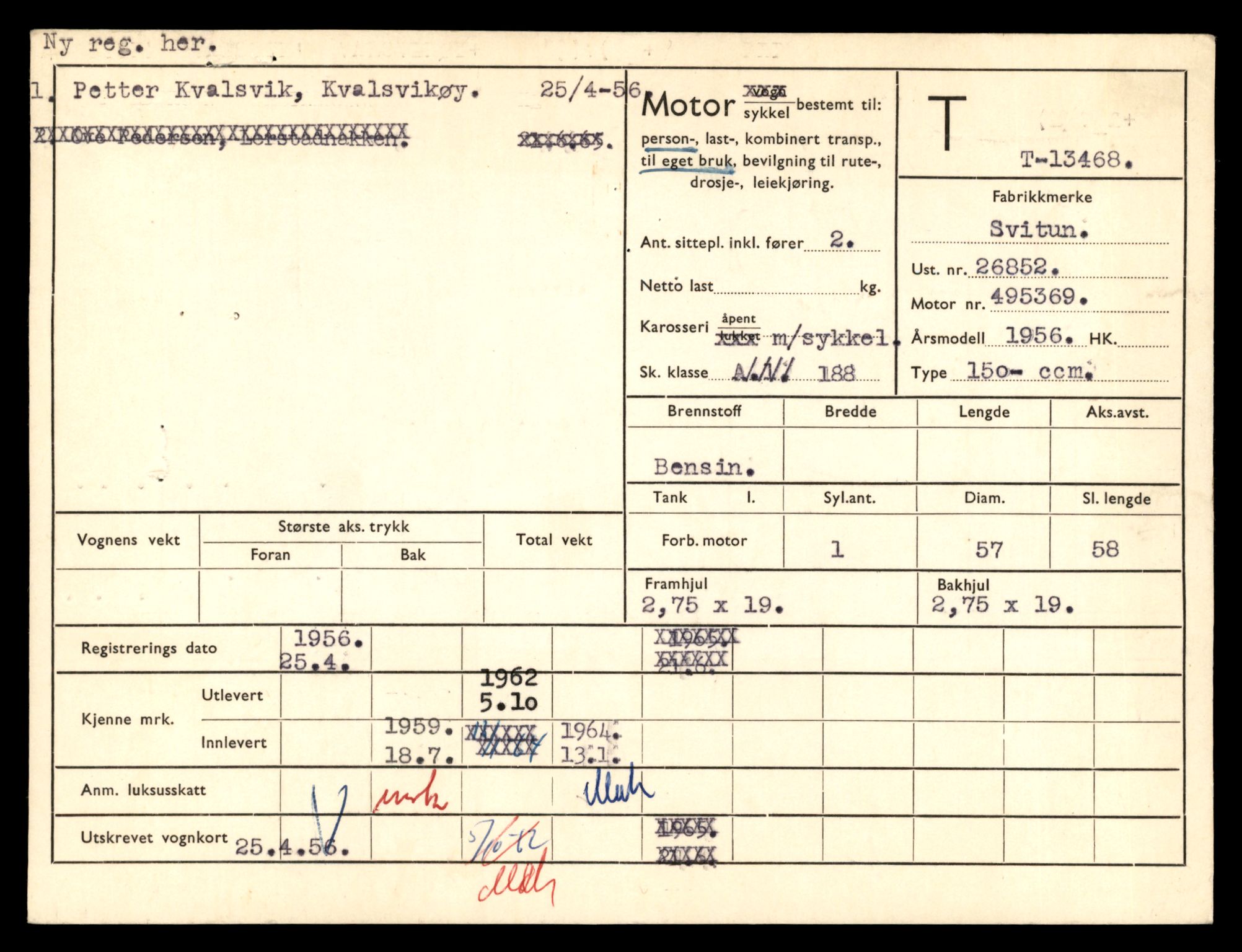 Møre og Romsdal vegkontor - Ålesund trafikkstasjon, AV/SAT-A-4099/F/Fe/L0039: Registreringskort for kjøretøy T 13361 - T 13530, 1927-1998, s. 1857