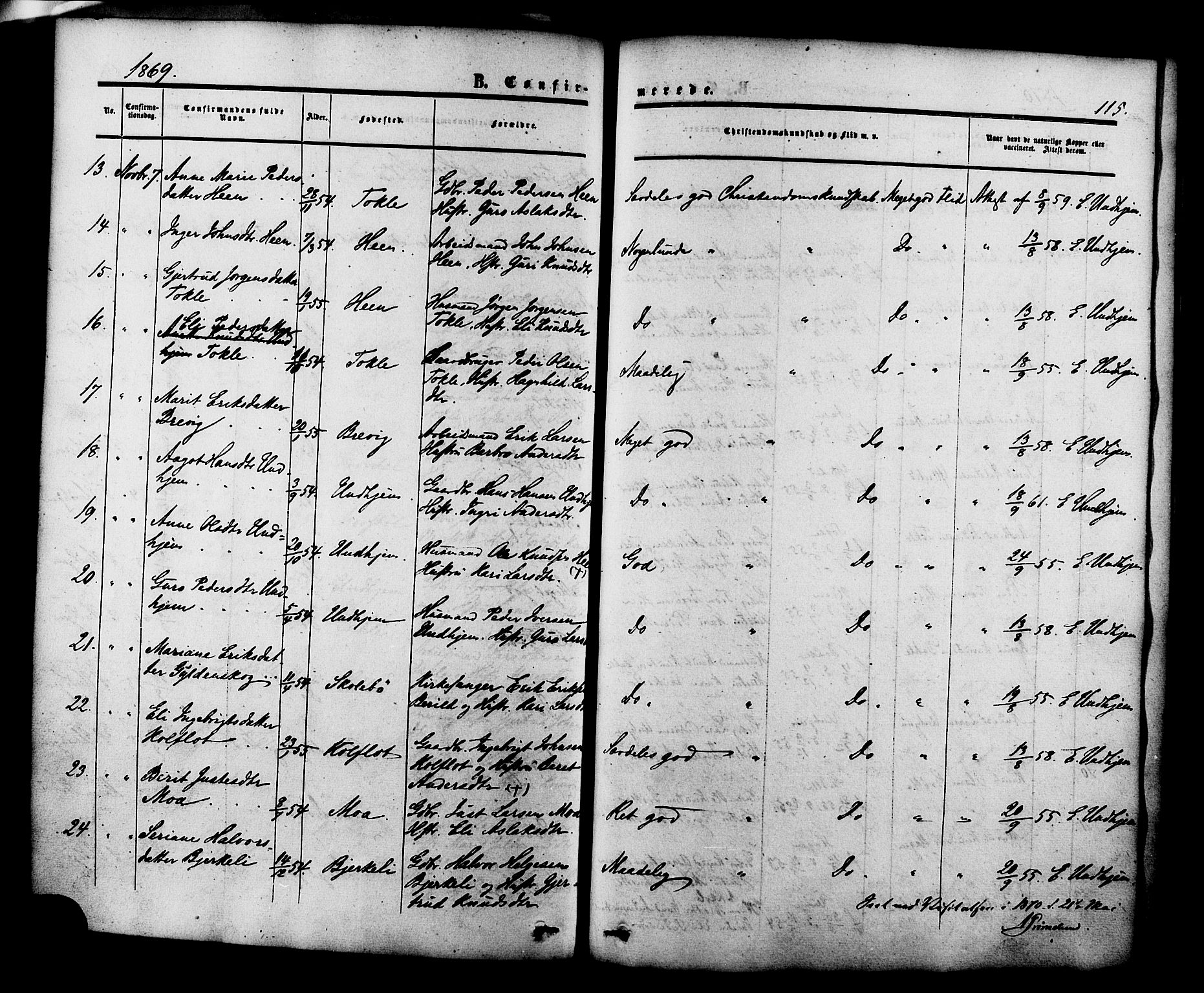 Ministerialprotokoller, klokkerbøker og fødselsregistre - Møre og Romsdal, AV/SAT-A-1454/545/L0586: Ministerialbok nr. 545A02, 1854-1877, s. 115