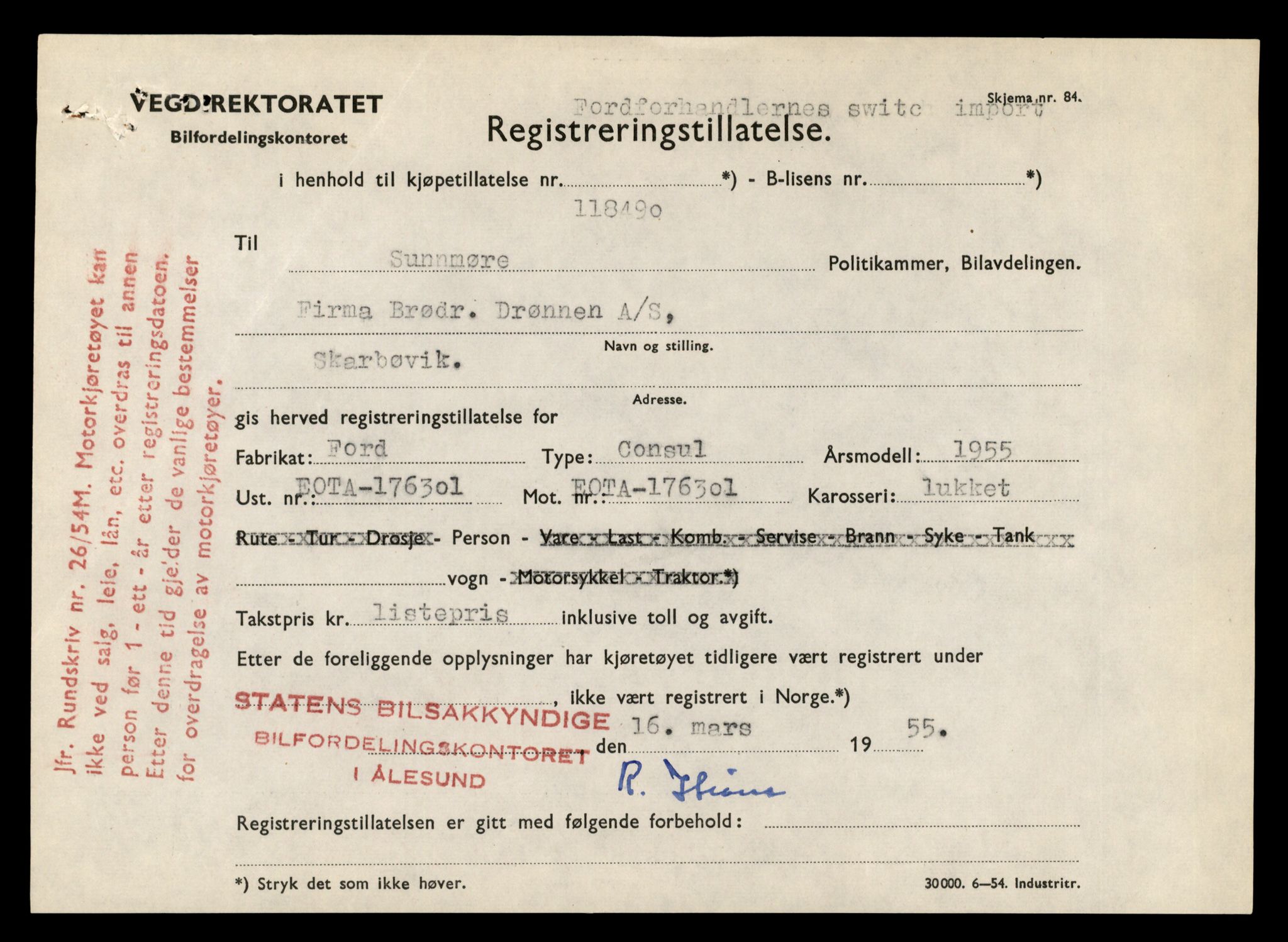 Møre og Romsdal vegkontor - Ålesund trafikkstasjon, AV/SAT-A-4099/F/Fe/L0048: Registreringskort for kjøretøy T 14721 - T 14863, 1927-1998, s. 135