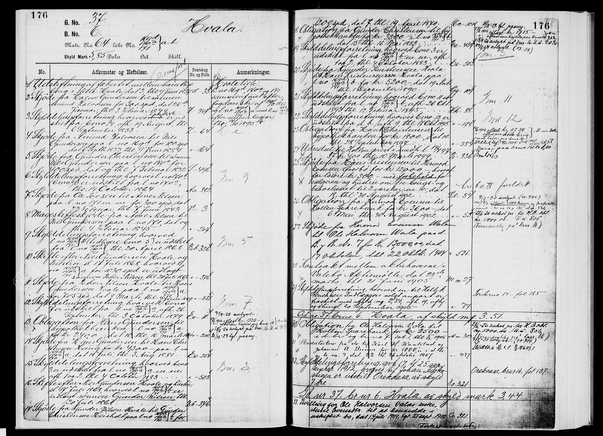 Nedre Telemark sorenskriveri, AV/SAKO-A-135/G/Gb/Gbg/L0002: Panteregister nr. VII 2, s. 176