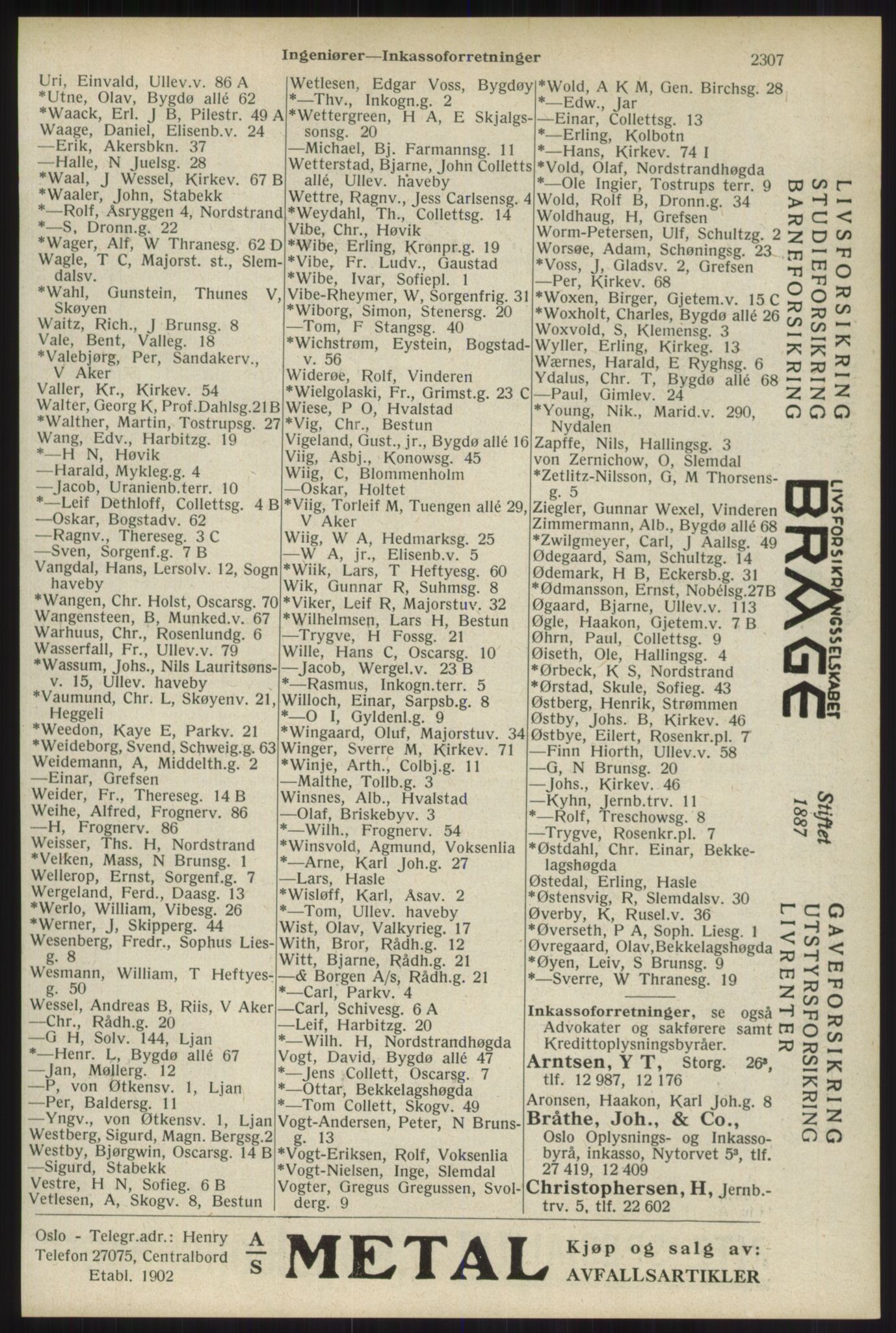 Kristiania/Oslo adressebok, PUBL/-, 1934, s. 2307