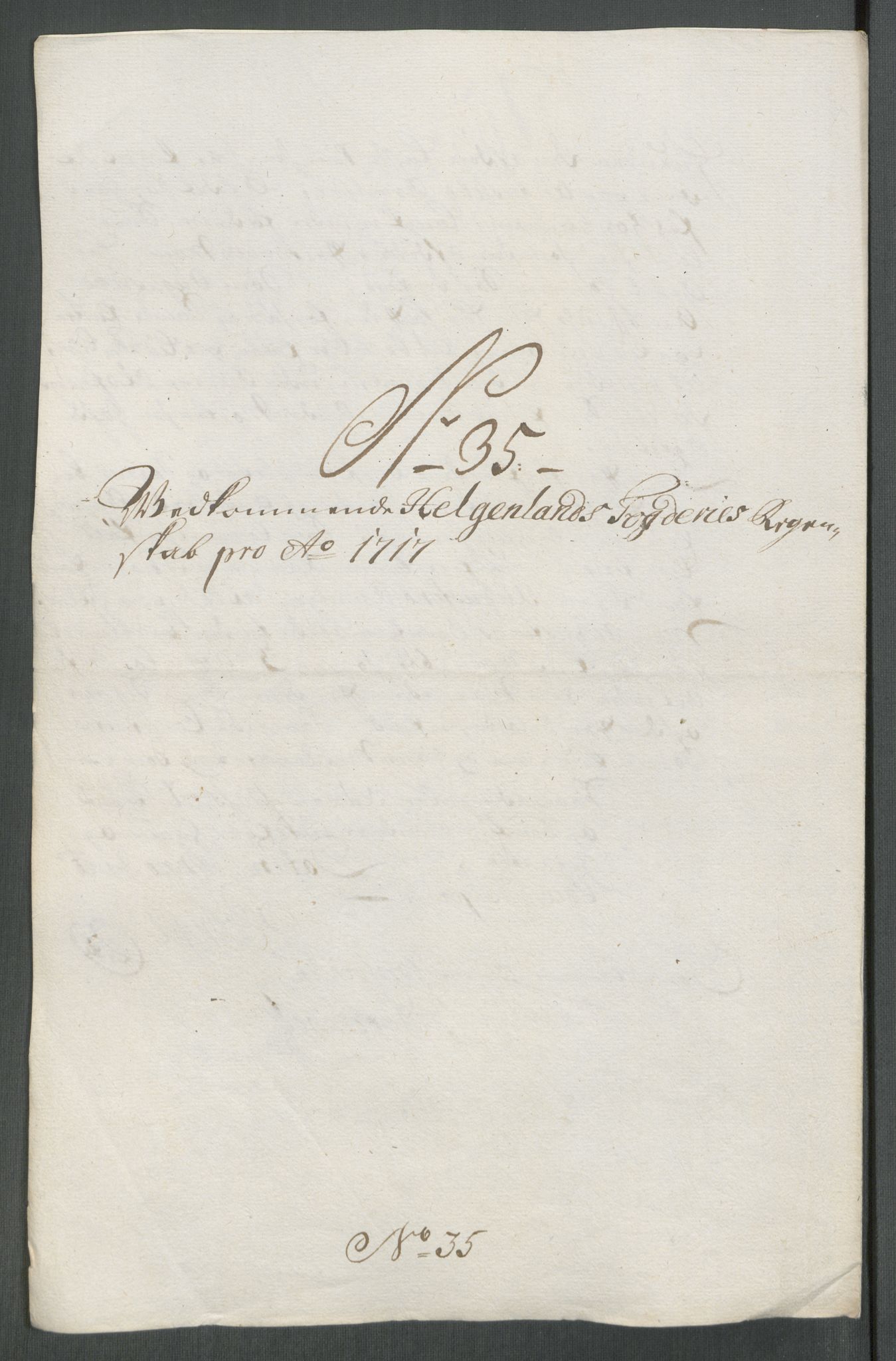 Rentekammeret inntil 1814, Reviderte regnskaper, Fogderegnskap, AV/RA-EA-4092/R65/L4515: Fogderegnskap Helgeland, 1717, s. 292