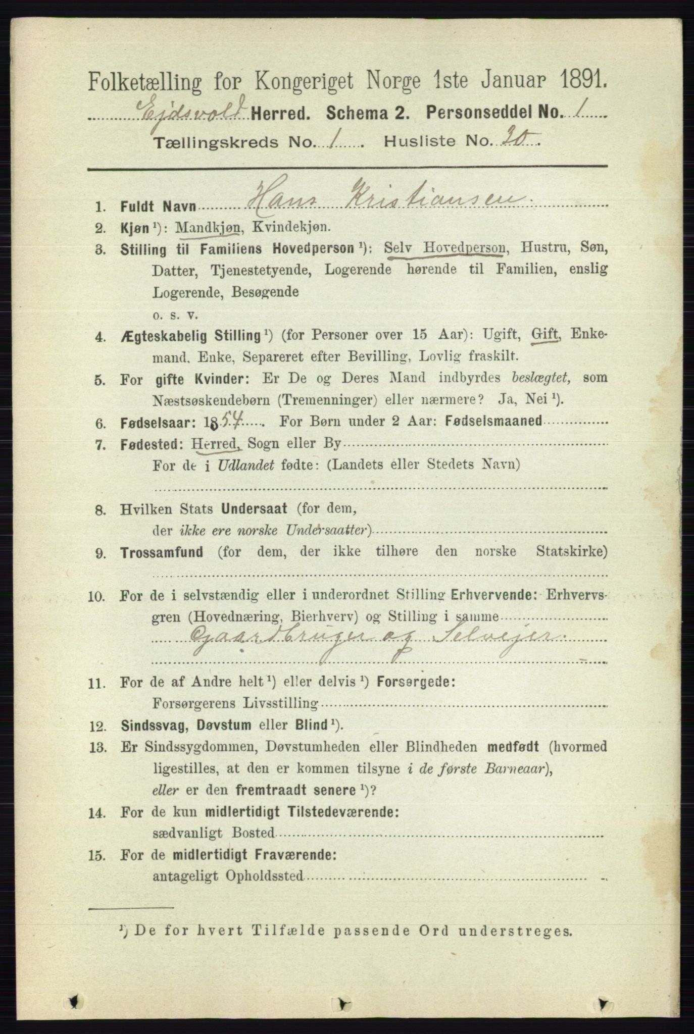 RA, Folketelling 1891 for 0237 Eidsvoll herred, 1891, s. 361