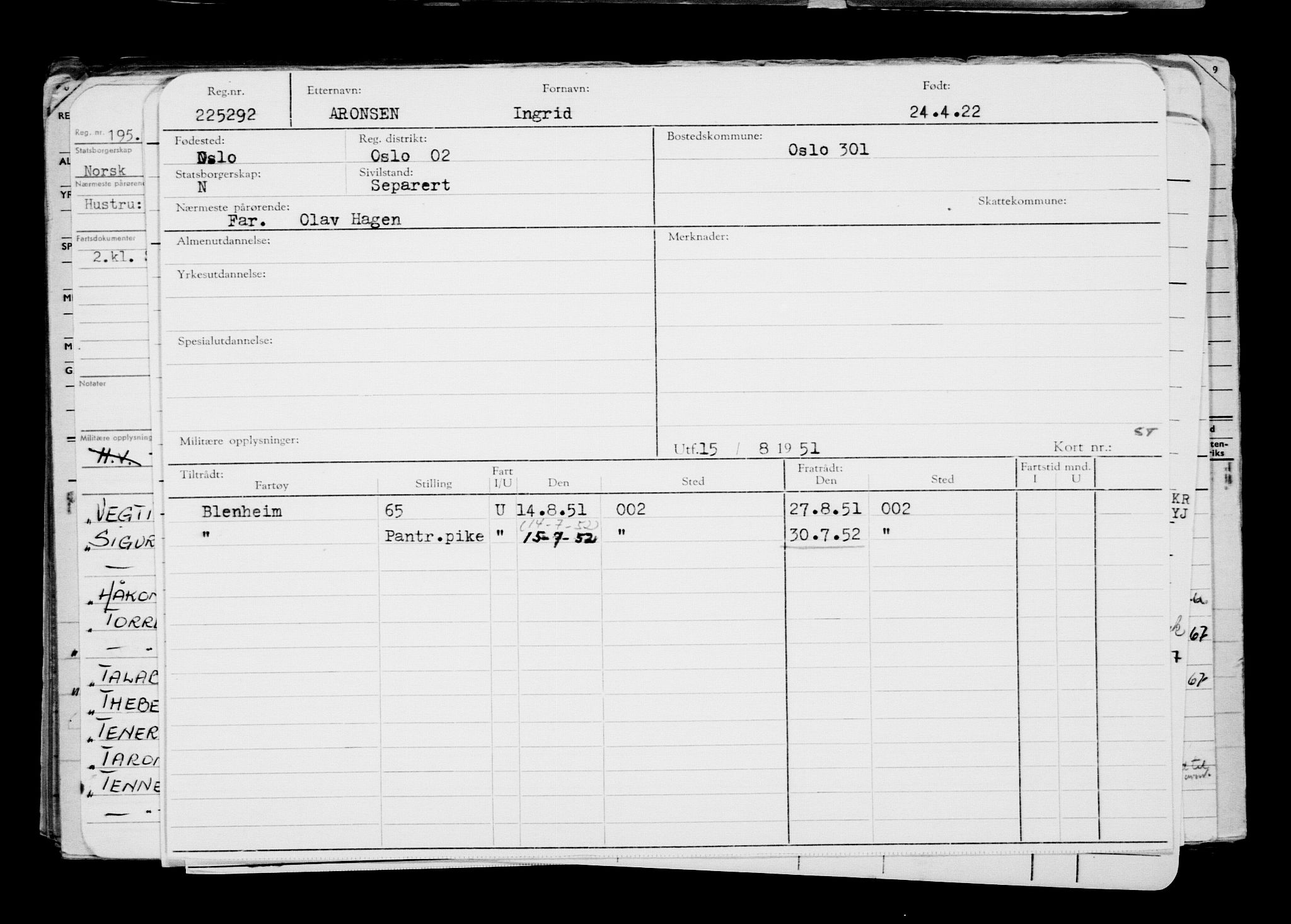 Direktoratet for sjømenn, AV/RA-S-3545/G/Gb/L0205: Hovedkort, 1922, s. 646