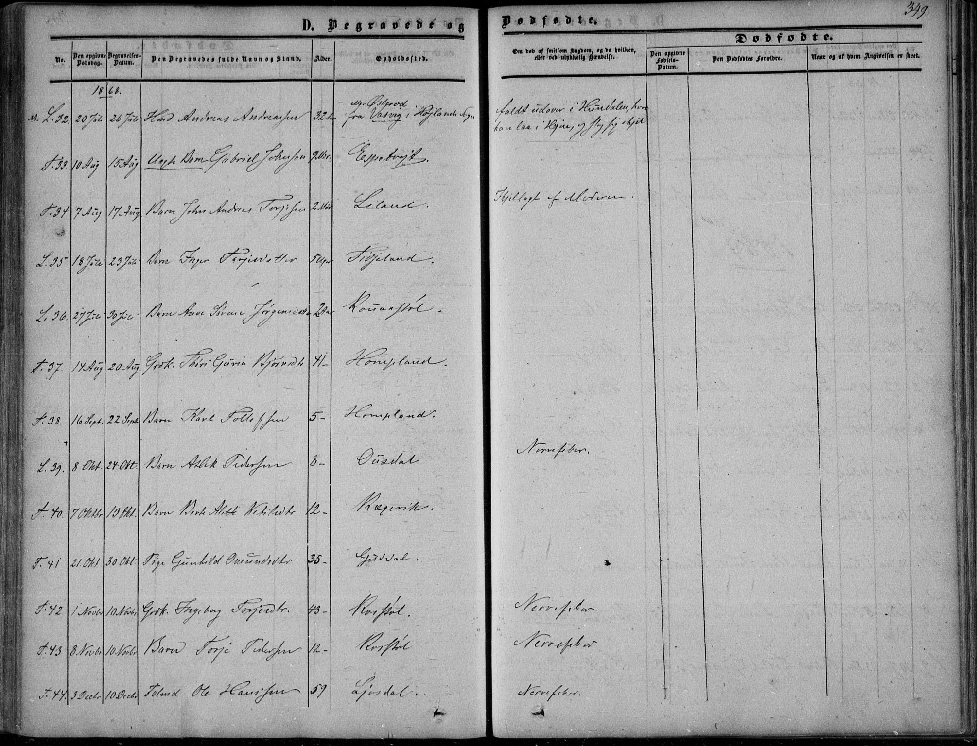 Sirdal sokneprestkontor, AV/SAK-1111-0036/F/Fa/Fab/L0002: Ministerialbok nr. A 2, 1855-1874, s. 349