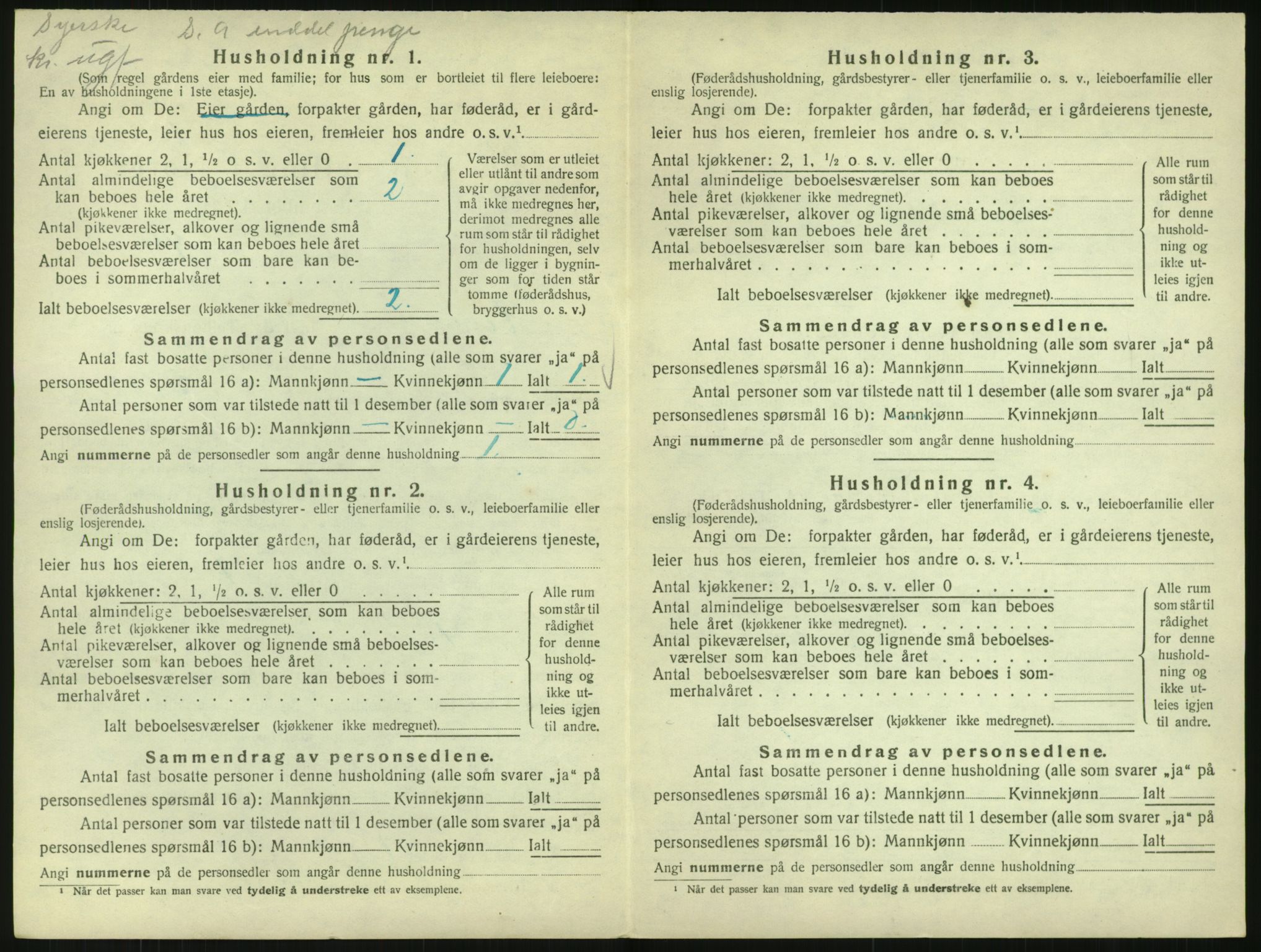 SAK, Folketelling 1920 for 0927 Høvåg herred, 1920, s. 489