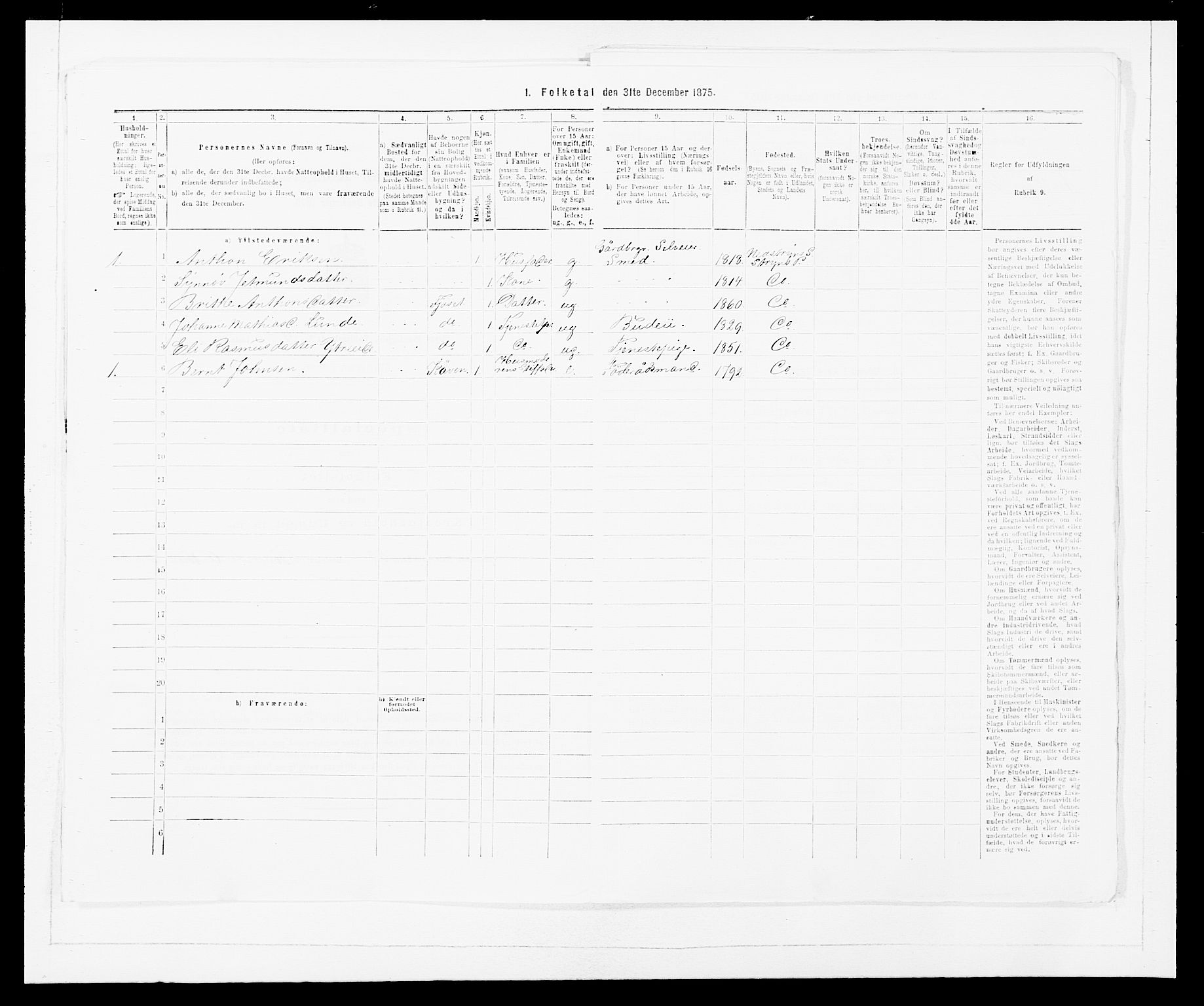 SAB, Folketelling 1875 for 1448P Stryn prestegjeld, 1875, s. 238