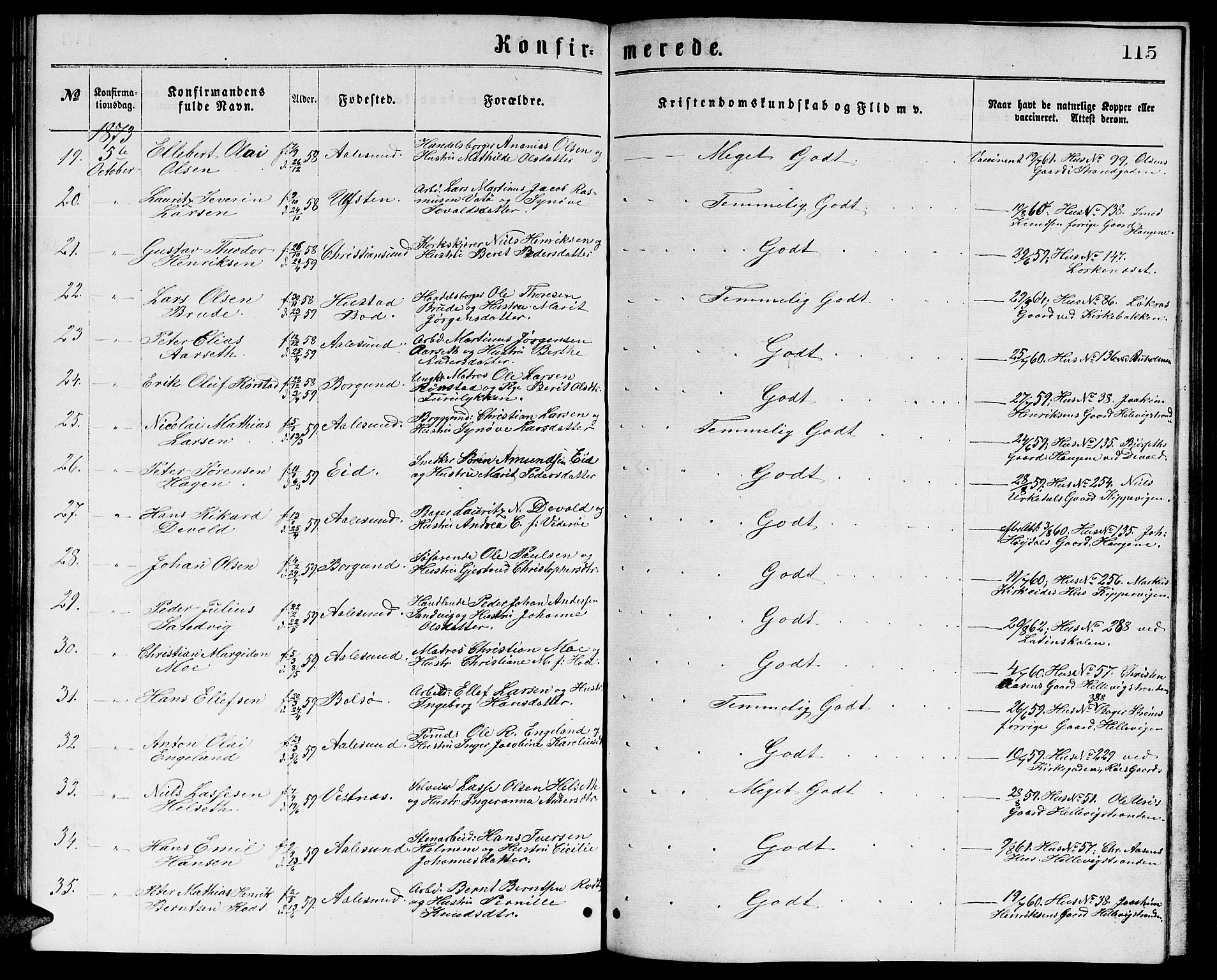 Ministerialprotokoller, klokkerbøker og fødselsregistre - Møre og Romsdal, SAT/A-1454/529/L0465: Klokkerbok nr. 529C02, 1868-1877, s. 115