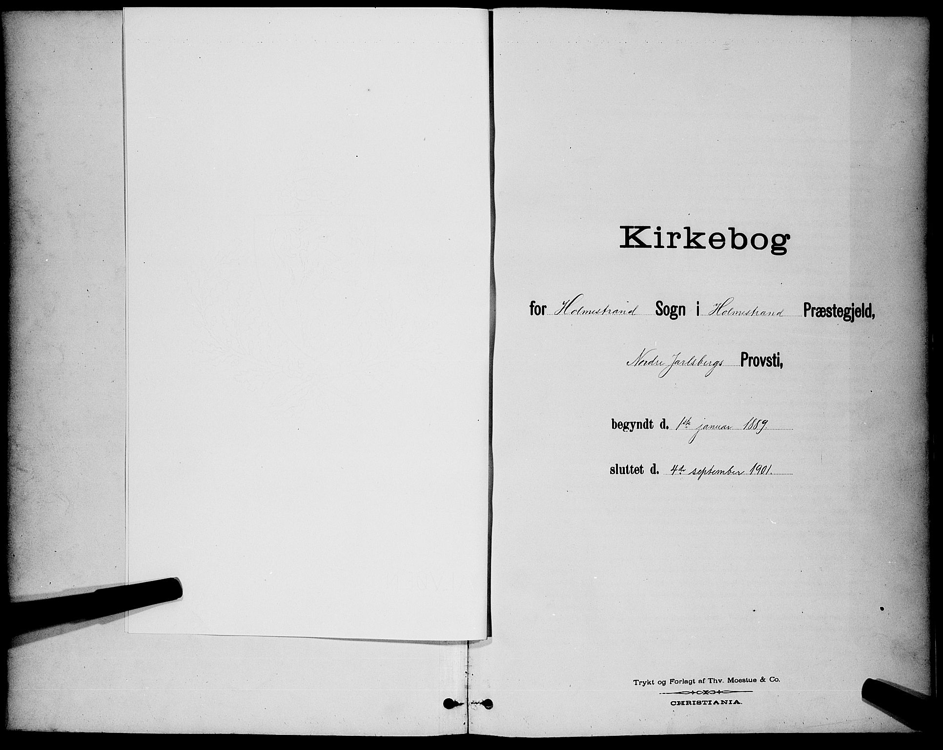 Holmestrand kirkebøker, AV/SAKO-A-346/G/Ga/L0005: Klokkerbok nr. 5, 1889-1901