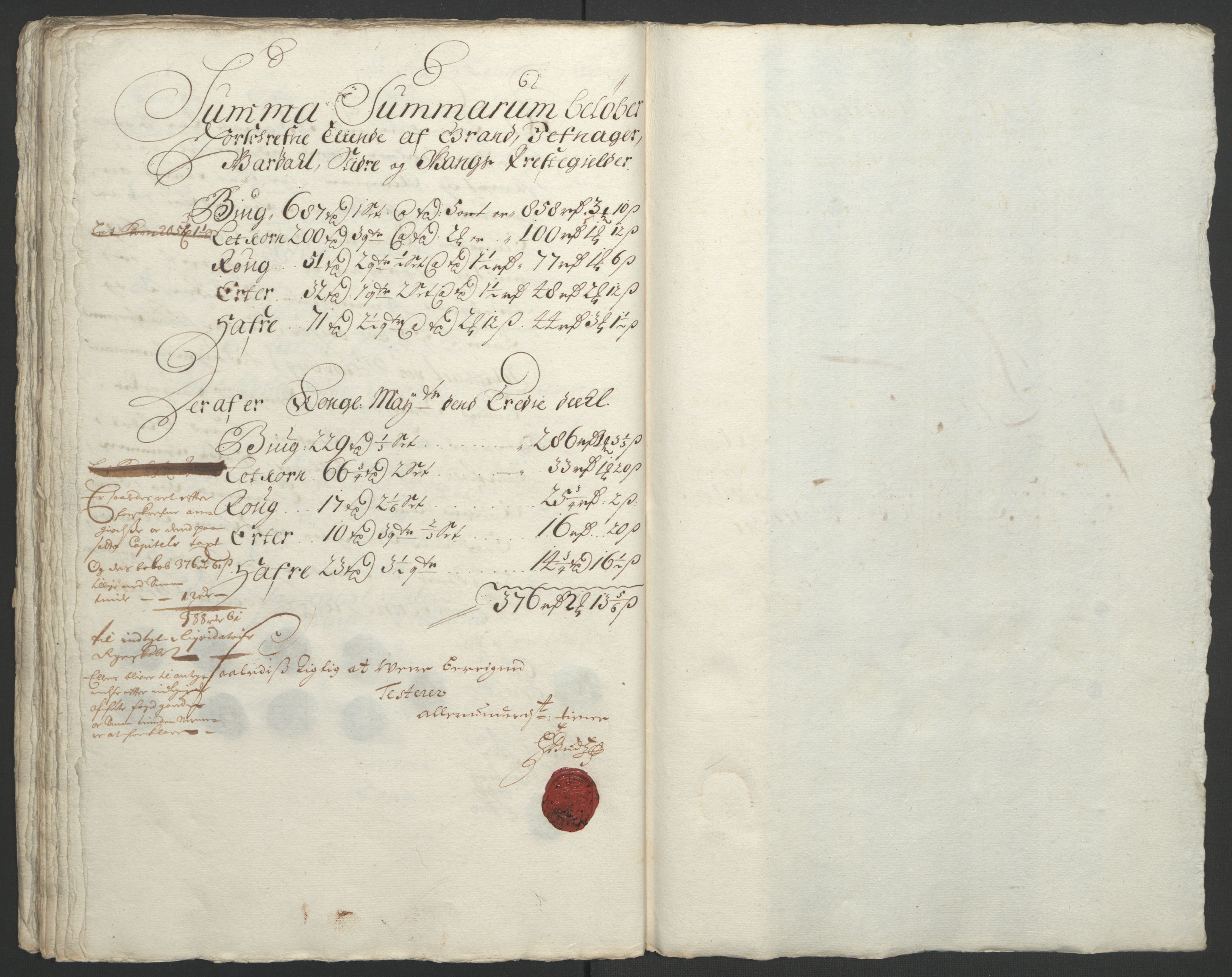 Rentekammeret inntil 1814, Reviderte regnskaper, Fogderegnskap, AV/RA-EA-4092/R18/L1291: Fogderegnskap Hadeland, Toten og Valdres, 1692, s. 60