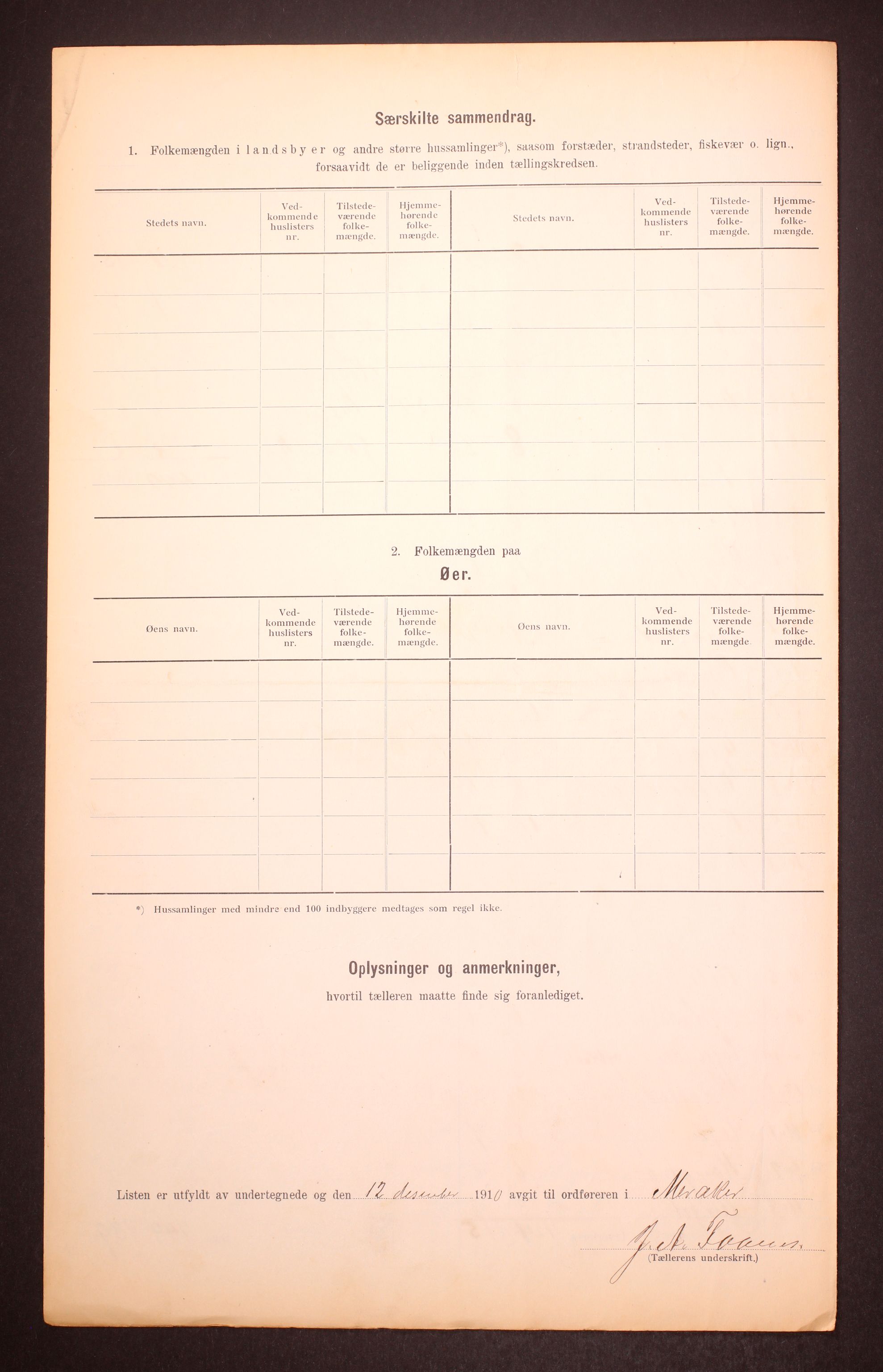 RA, Folketelling 1910 for 1711 Meråker herred, 1910, s. 6