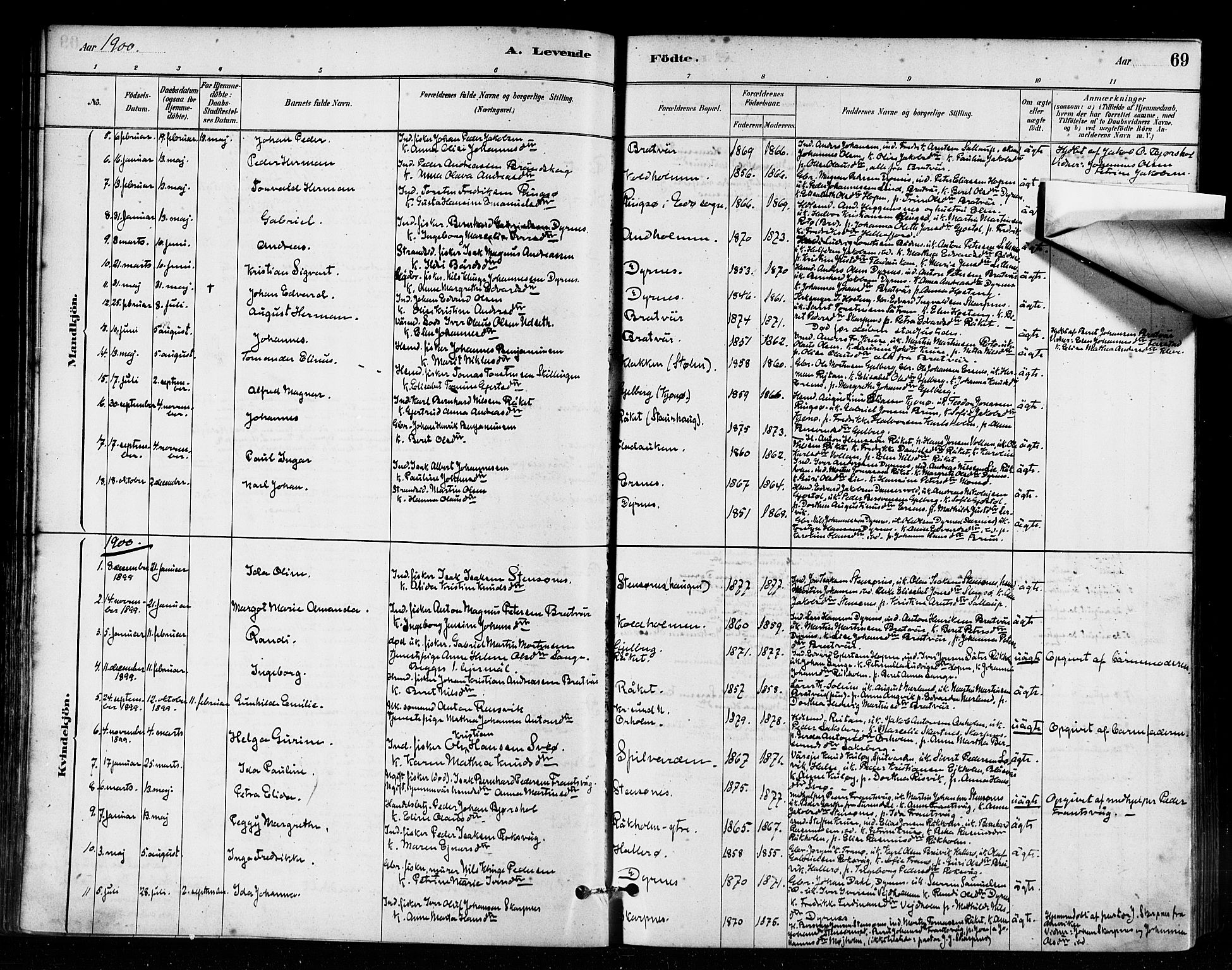 Ministerialprotokoller, klokkerbøker og fødselsregistre - Møre og Romsdal, SAT/A-1454/582/L0947: Ministerialbok nr. 582A01, 1880-1900, s. 69