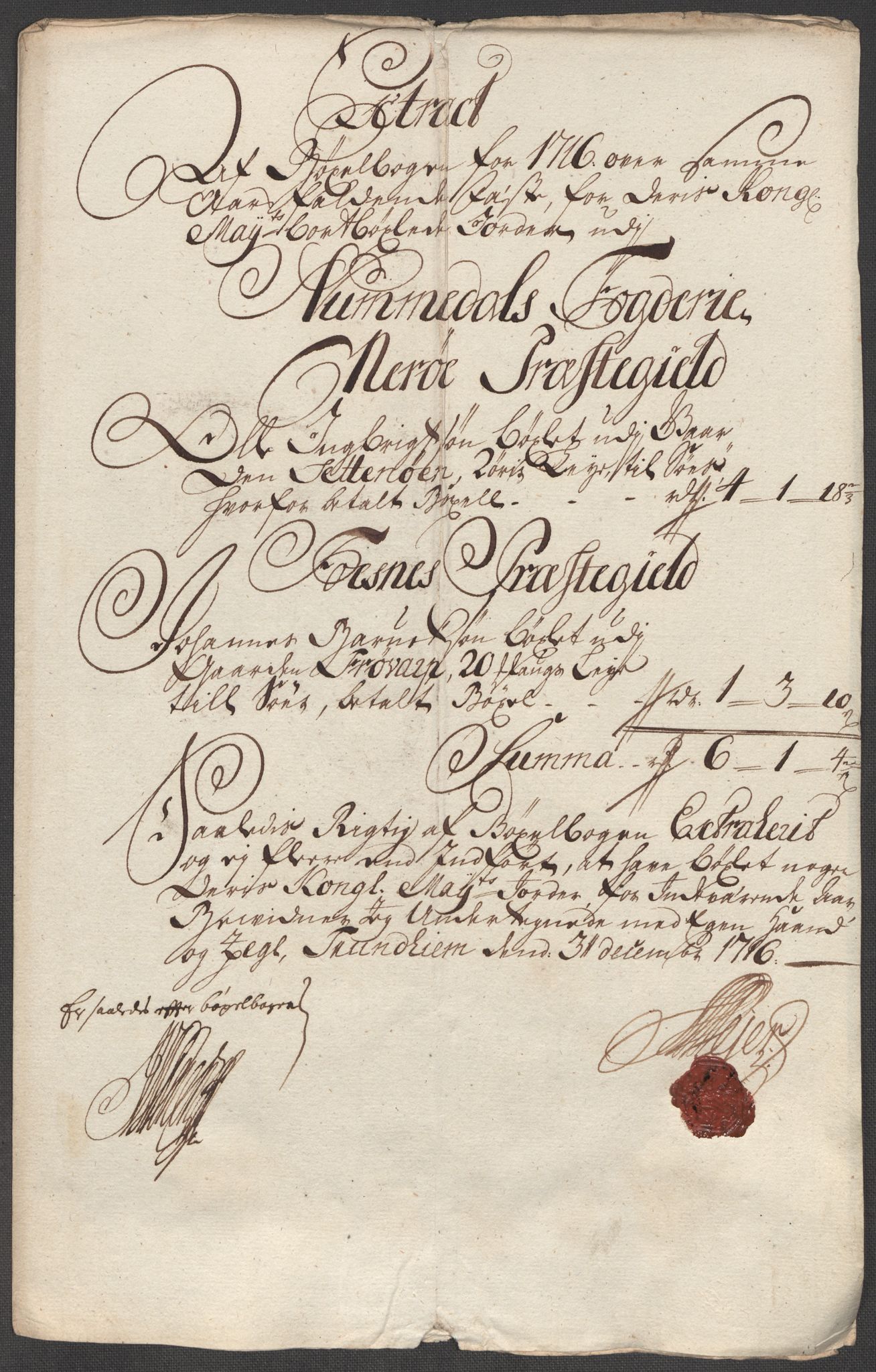 Rentekammeret inntil 1814, Reviderte regnskaper, Fogderegnskap, RA/EA-4092/R64/L4437: Fogderegnskap Namdal, 1716, s. 166