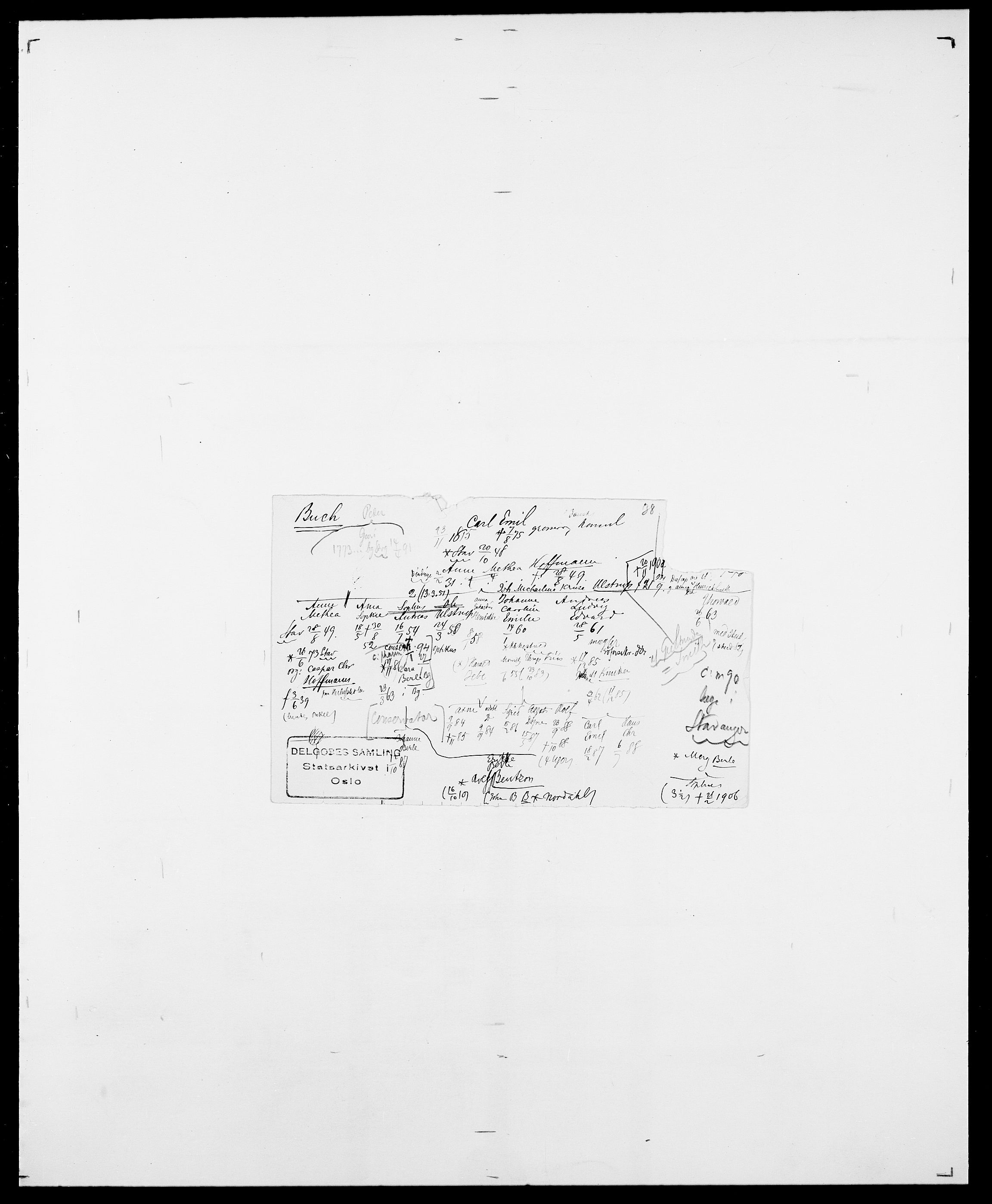 Delgobe, Charles Antoine - samling, AV/SAO-PAO-0038/D/Da/L0007: Buaas - Caphengst, s. 16