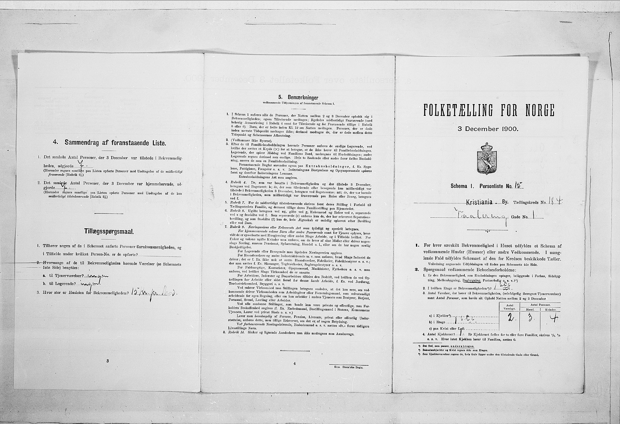 SAO, Folketelling 1900 for 0301 Kristiania kjøpstad, 1900, s. 109197