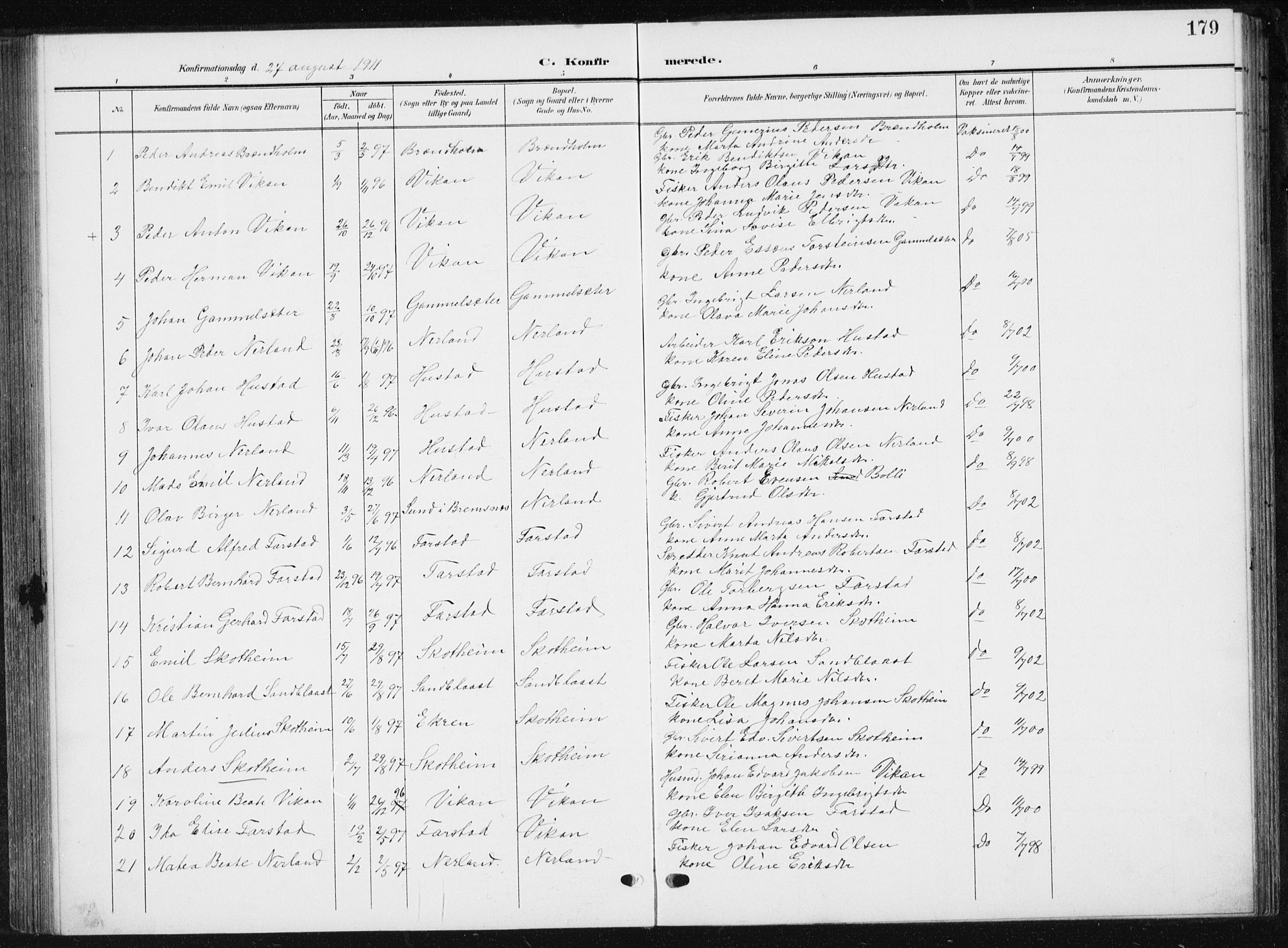 Ministerialprotokoller, klokkerbøker og fødselsregistre - Møre og Romsdal, AV/SAT-A-1454/567/L0784: Klokkerbok nr. 567C04, 1903-1938, s. 179