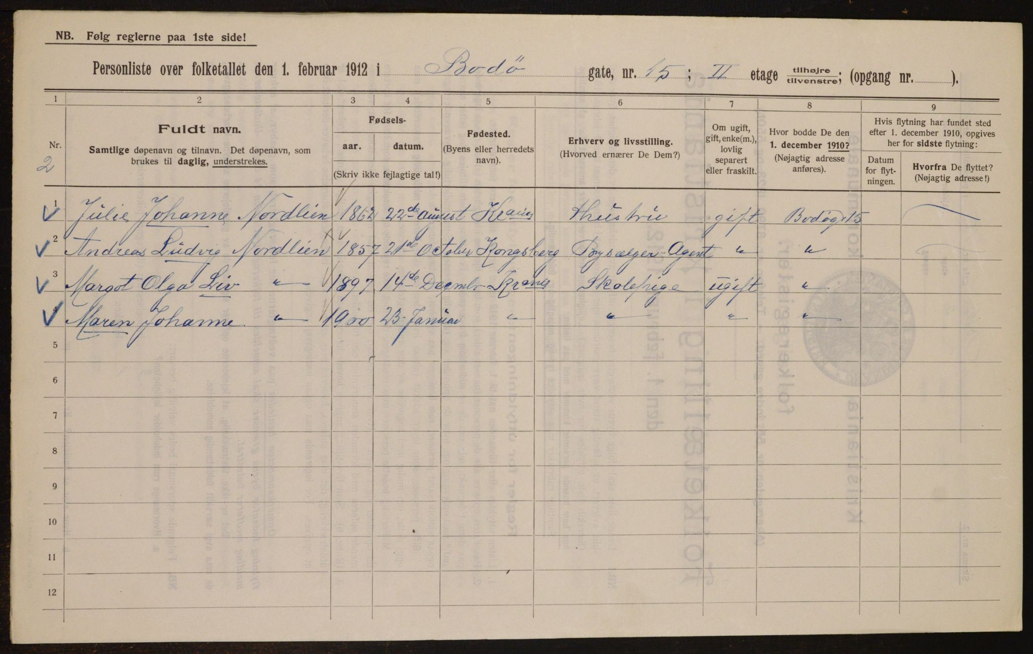 OBA, Kommunal folketelling 1.2.1912 for Kristiania, 1912, s. 6642