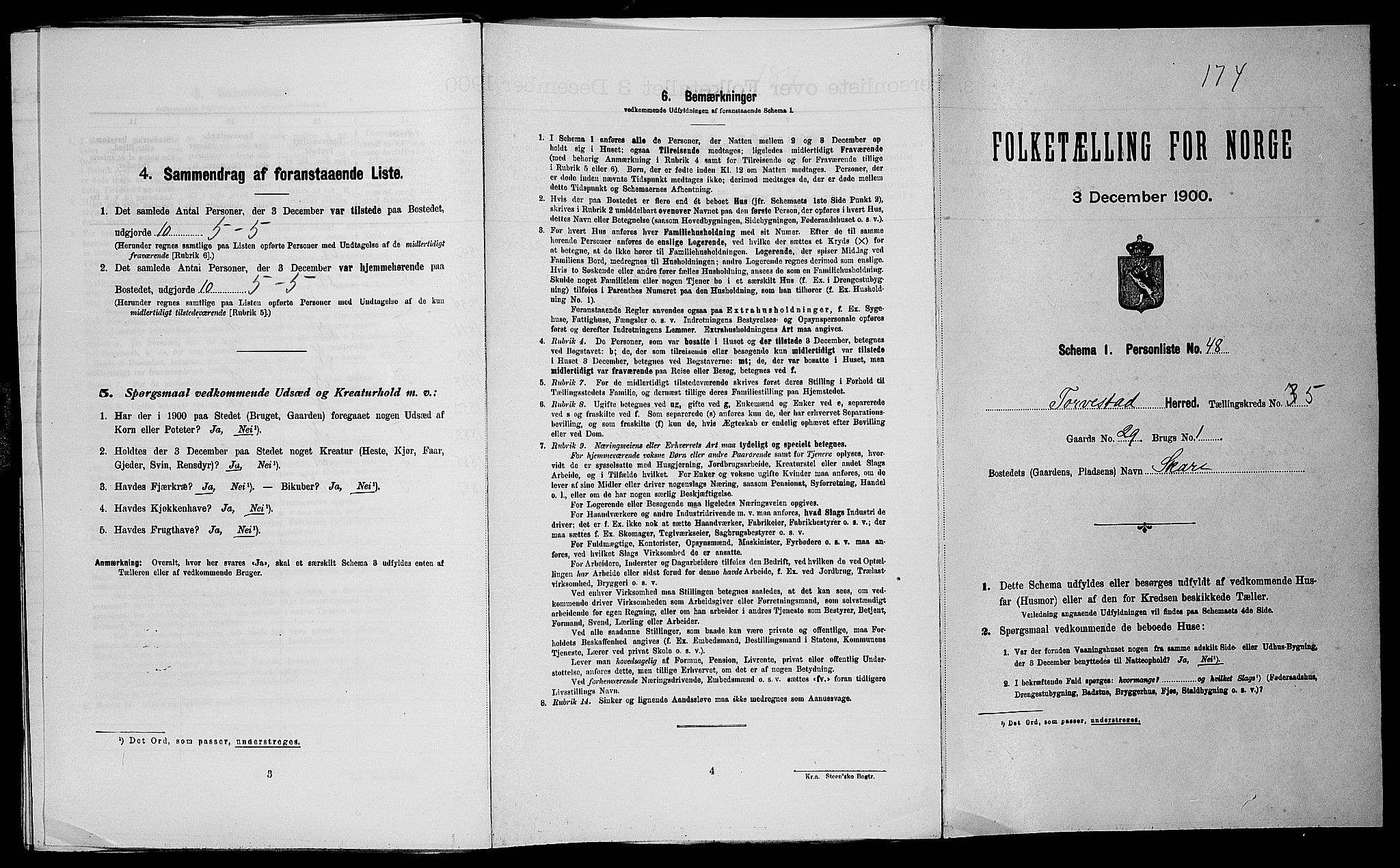 SAST, Folketelling 1900 for 1152 Torvastad herred, 1900, s. 696