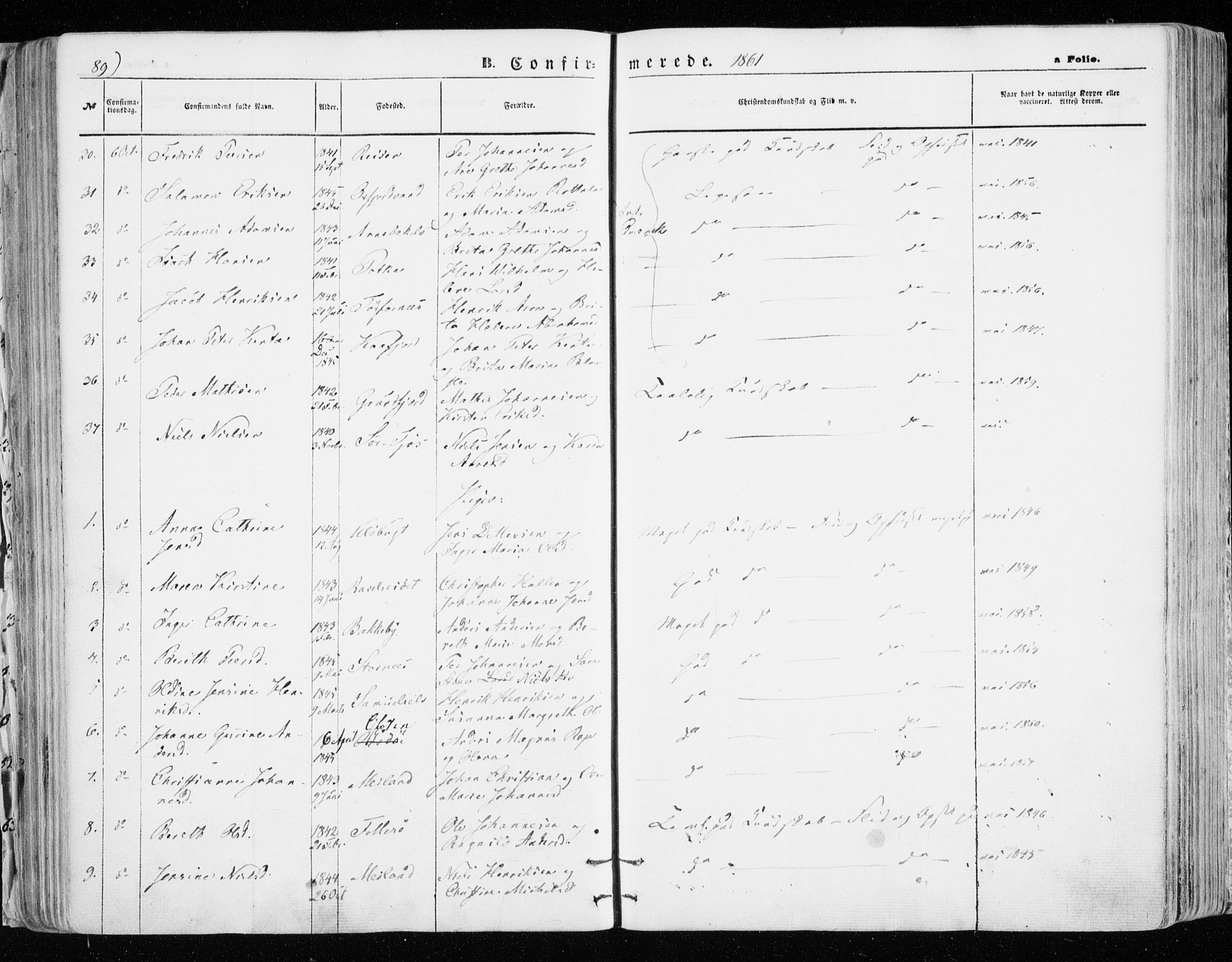 Skjervøy sokneprestkontor, AV/SATØ-S-1300/H/Ha/Haa/L0007kirke: Ministerialbok nr. 7, 1860-1870, s. 89