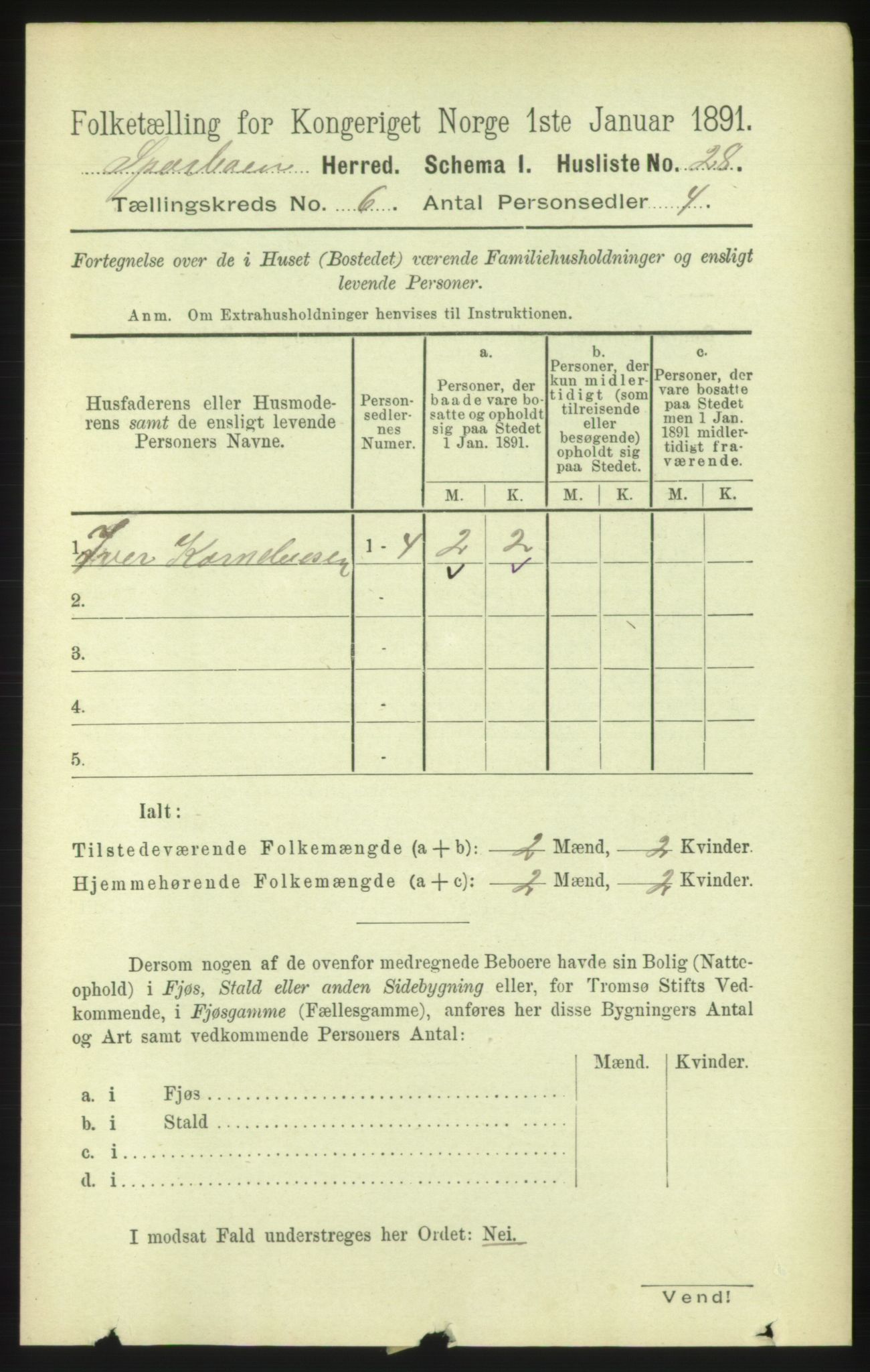 RA, Folketelling 1891 for 1731 Sparbu herred, 1891, s. 2148