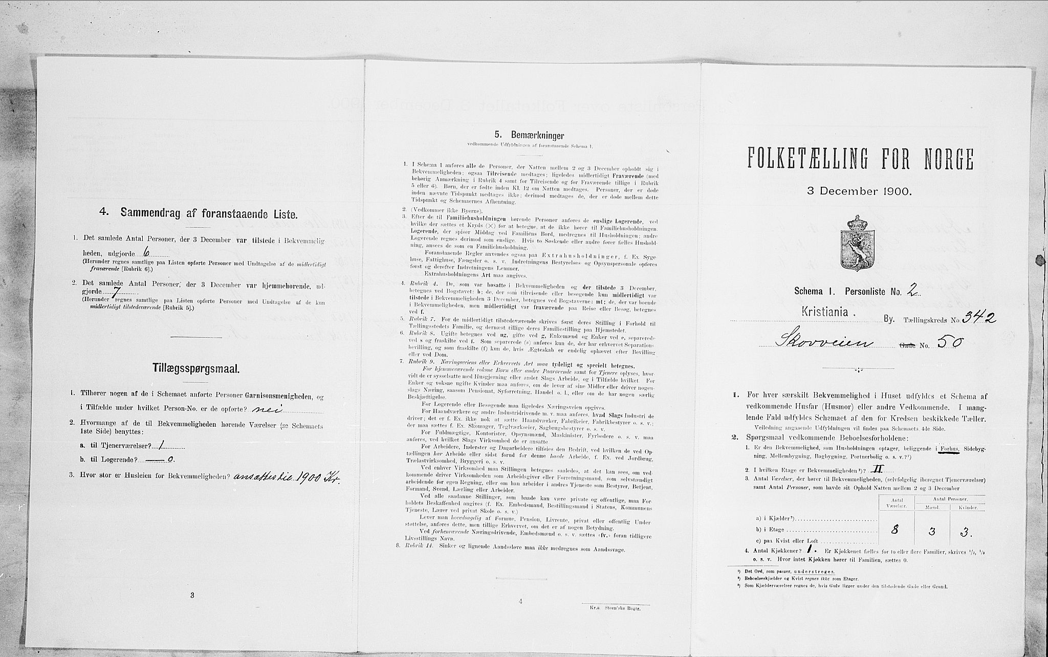 SAO, Folketelling 1900 for 0301 Kristiania kjøpstad, 1900, s. 86097