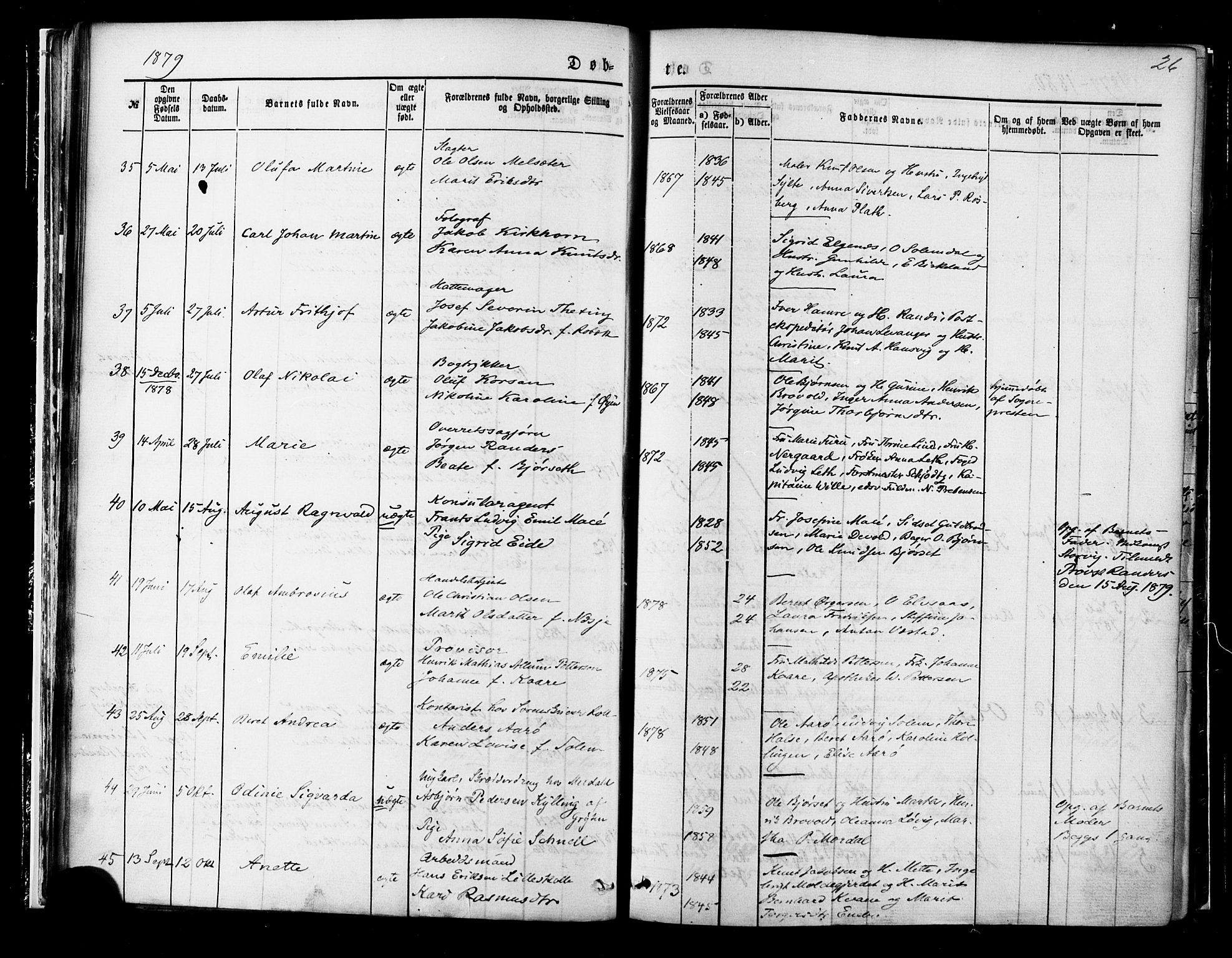 Ministerialprotokoller, klokkerbøker og fødselsregistre - Møre og Romsdal, SAT/A-1454/558/L0691: Ministerialbok nr. 558A05, 1873-1886, s. 26