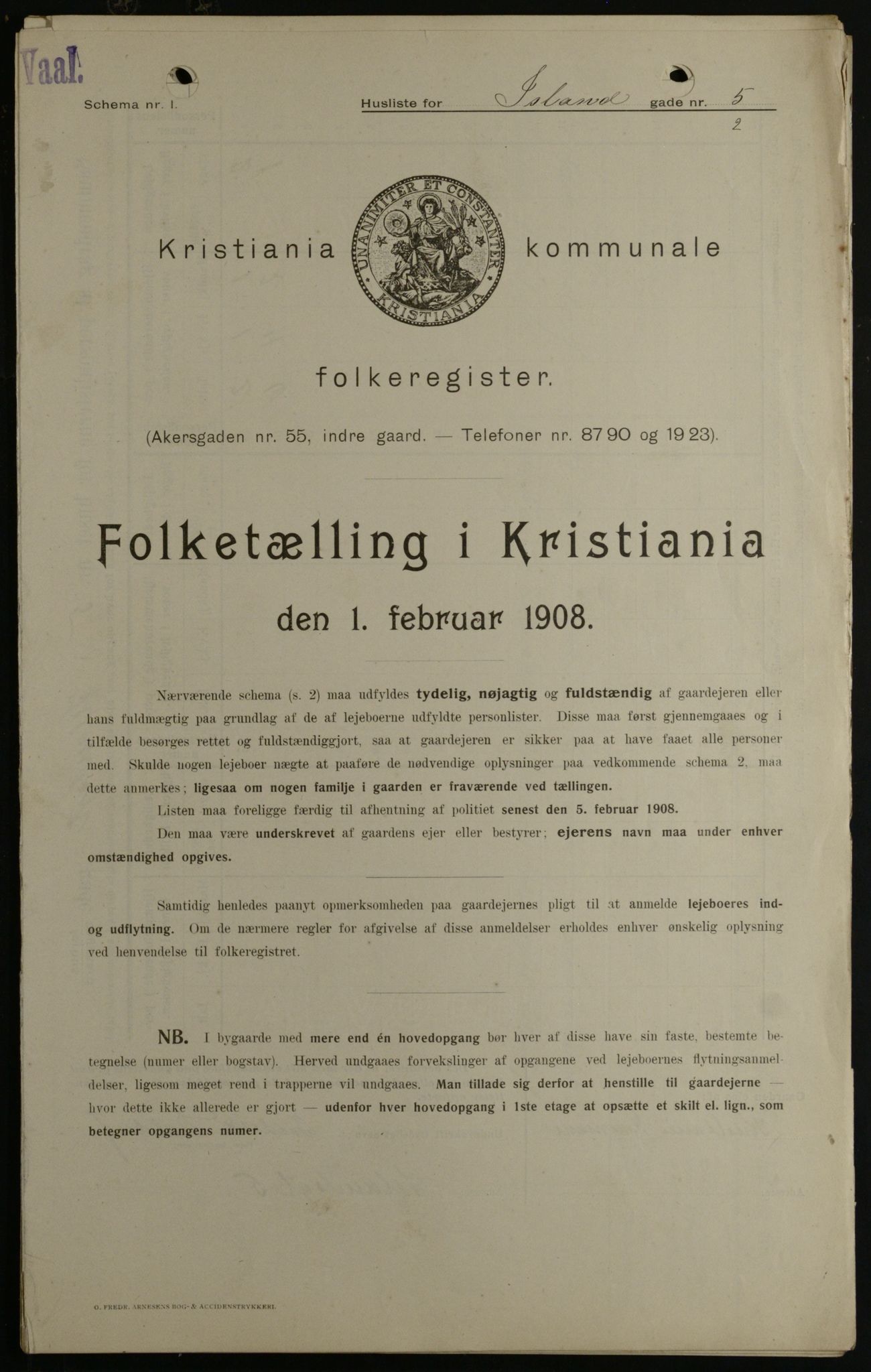 OBA, Kommunal folketelling 1.2.1908 for Kristiania kjøpstad, 1908, s. 39951
