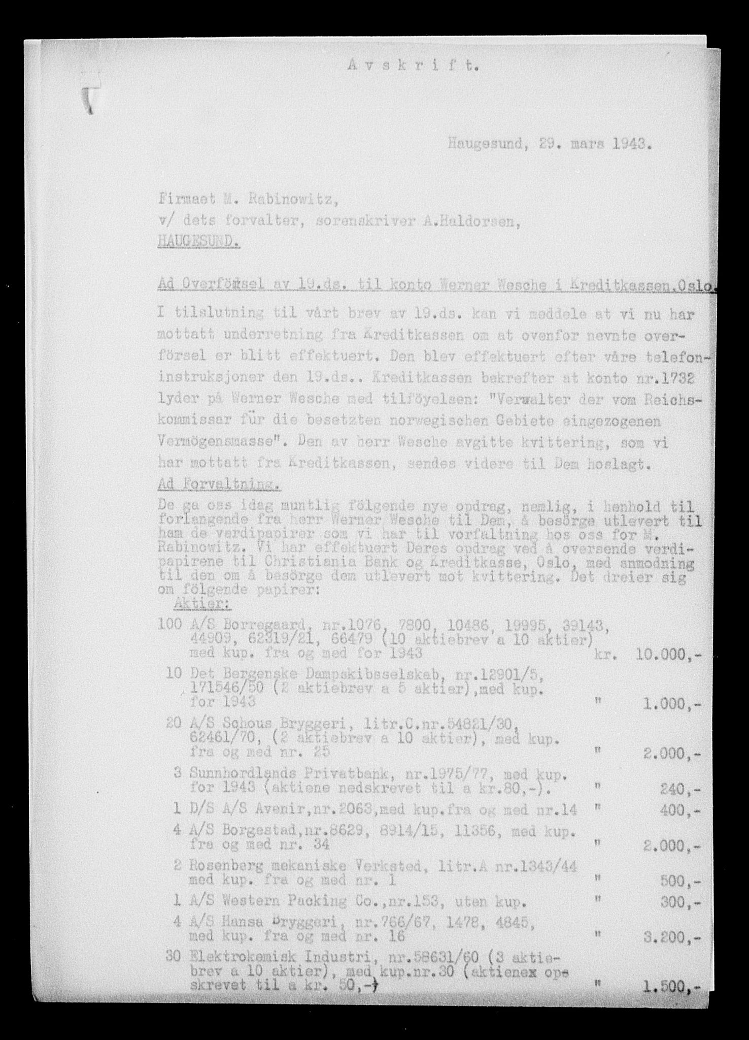 Justisdepartementet, Tilbakeføringskontoret for inndratte formuer, AV/RA-S-1564/H/Hc/Hcd/L1004: --, 1945-1947, s. 447