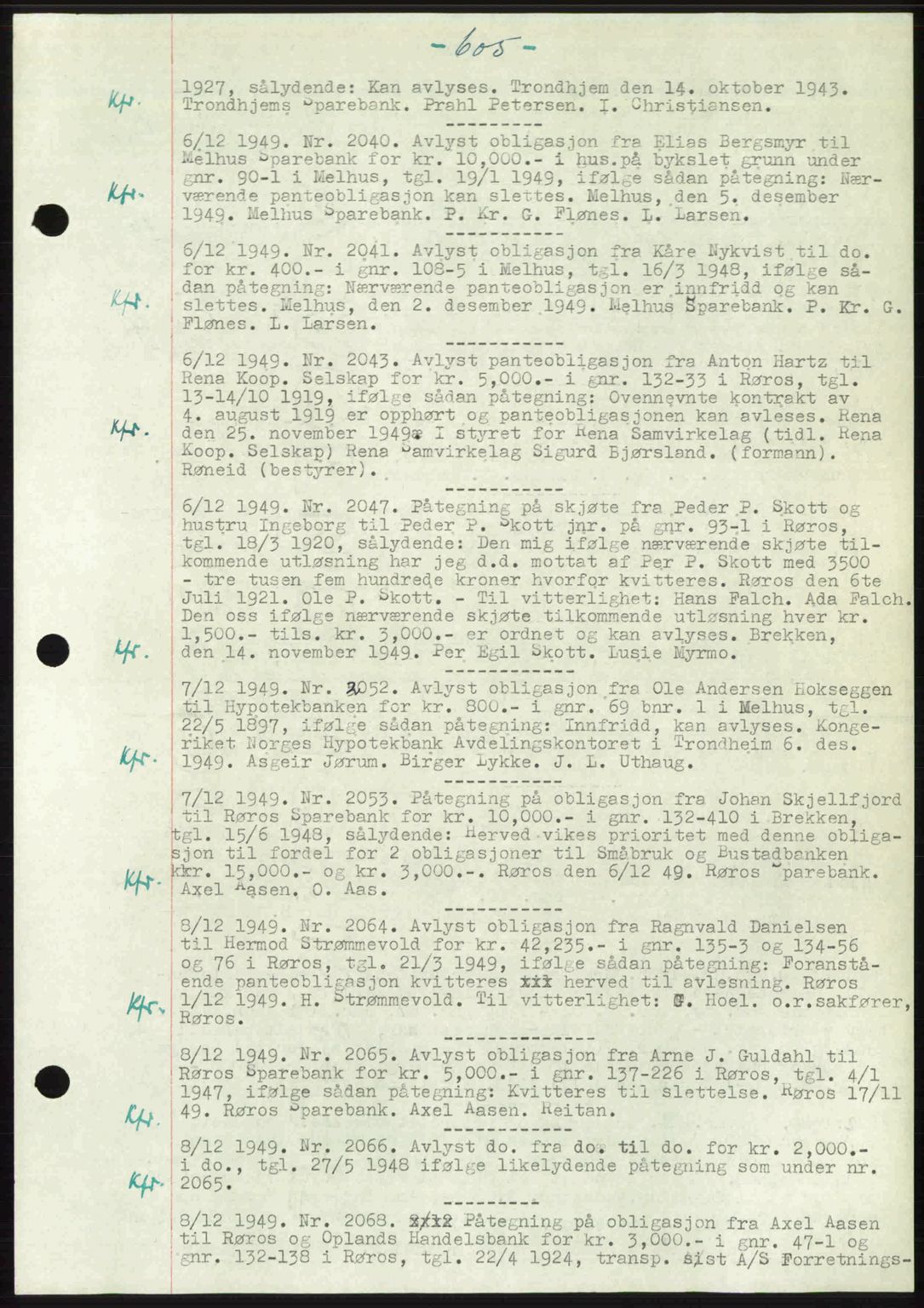 Gauldal sorenskriveri, SAT/A-0014/1/2/2C: Pantebok nr. A9, 1949-1950, Dagboknr: 2040/1949