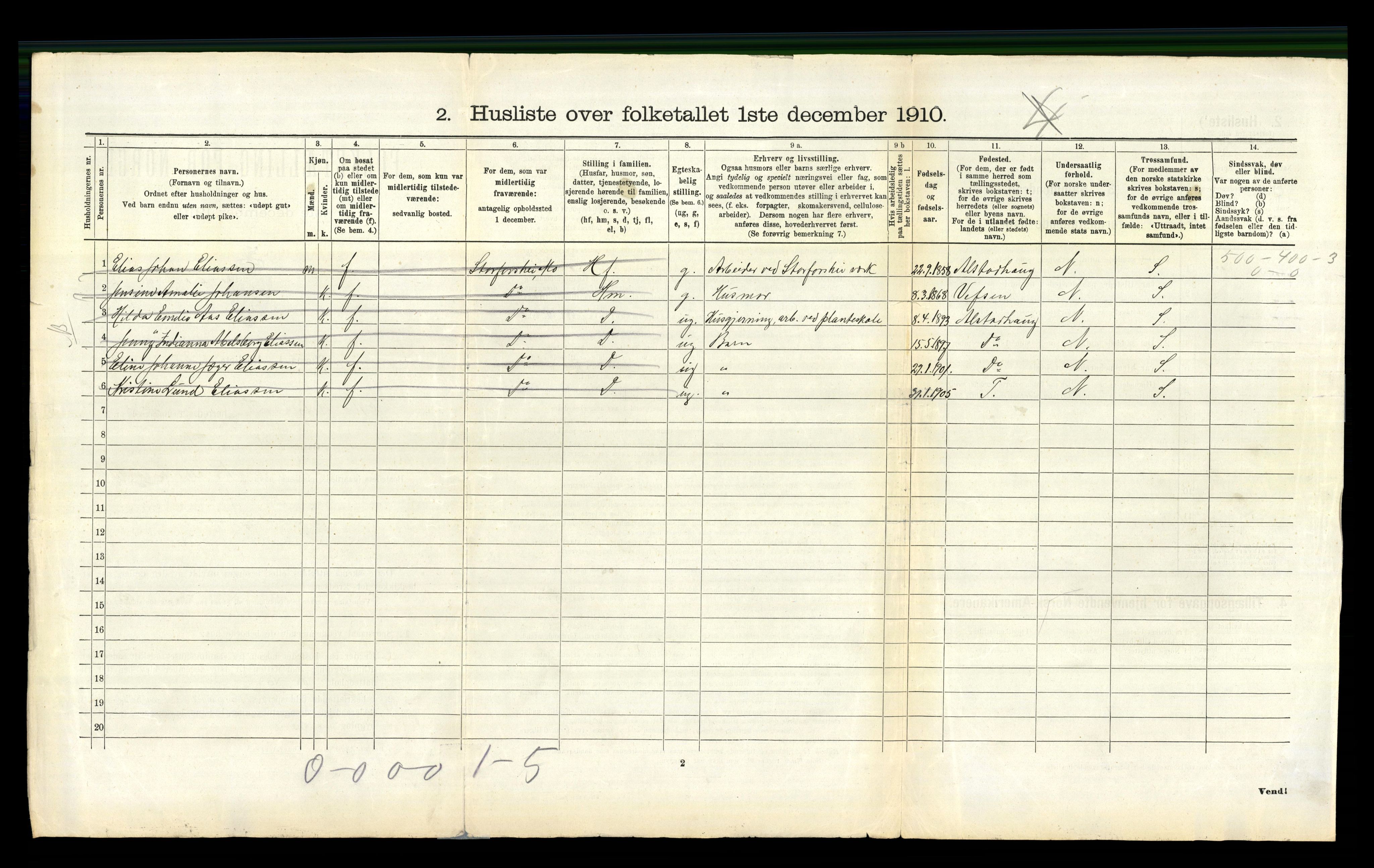 RA, Folketelling 1910 for 1833 Mo herred, 1910, s. 626