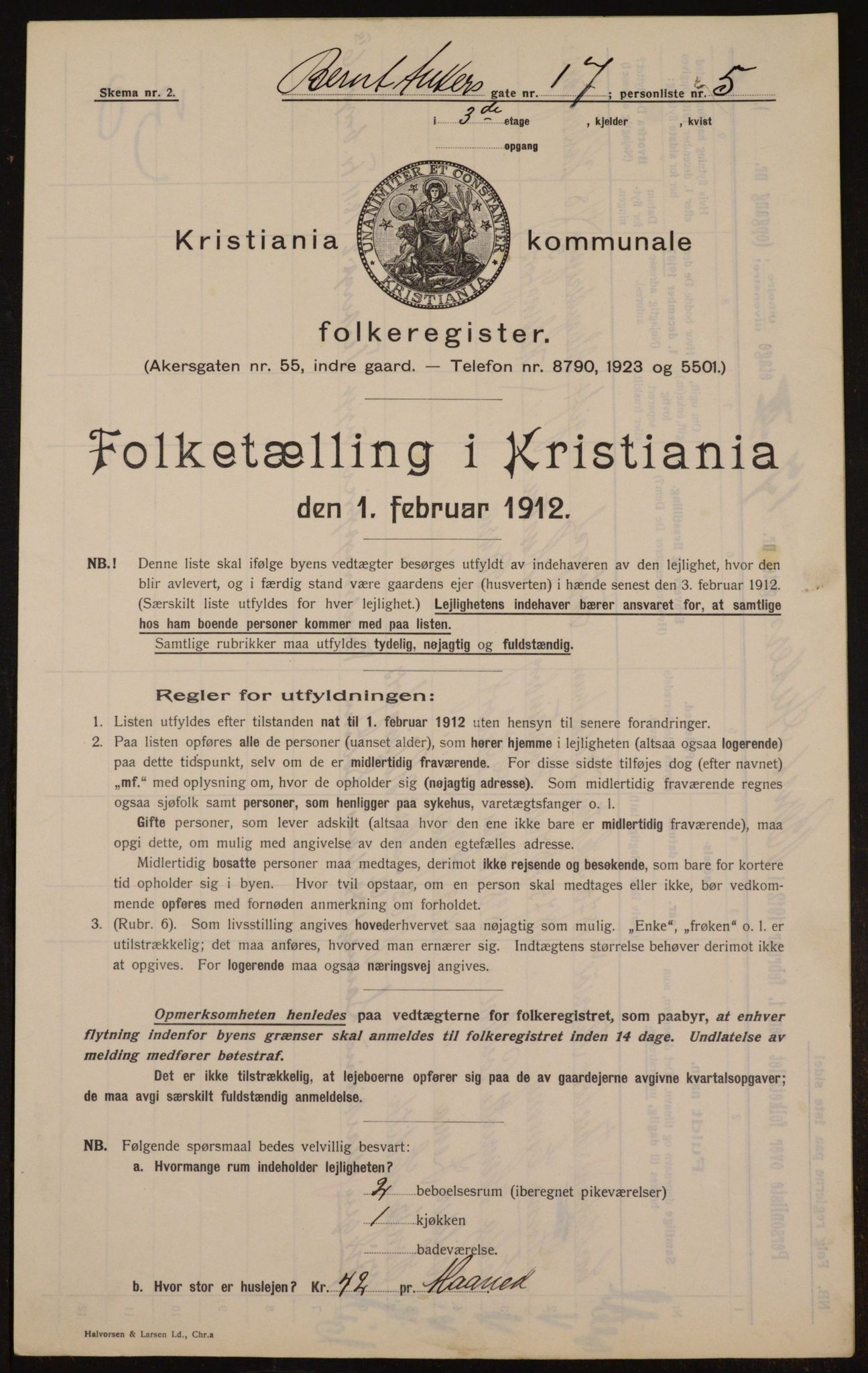 OBA, Kommunal folketelling 1.2.1912 for Kristiania, 1912, s. 4723