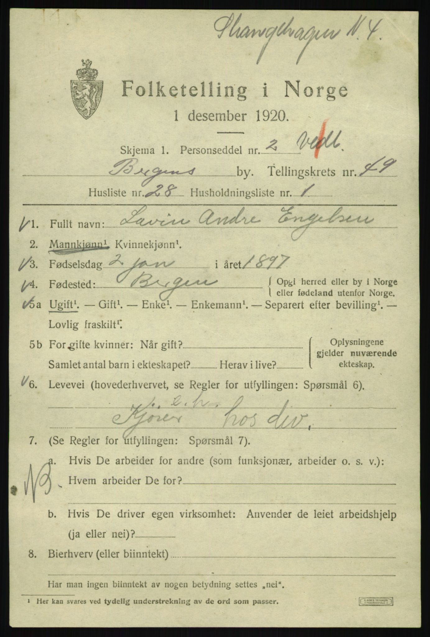 SAB, Folketelling 1920 for 1301 Bergen kjøpstad, 1920, s. 118635