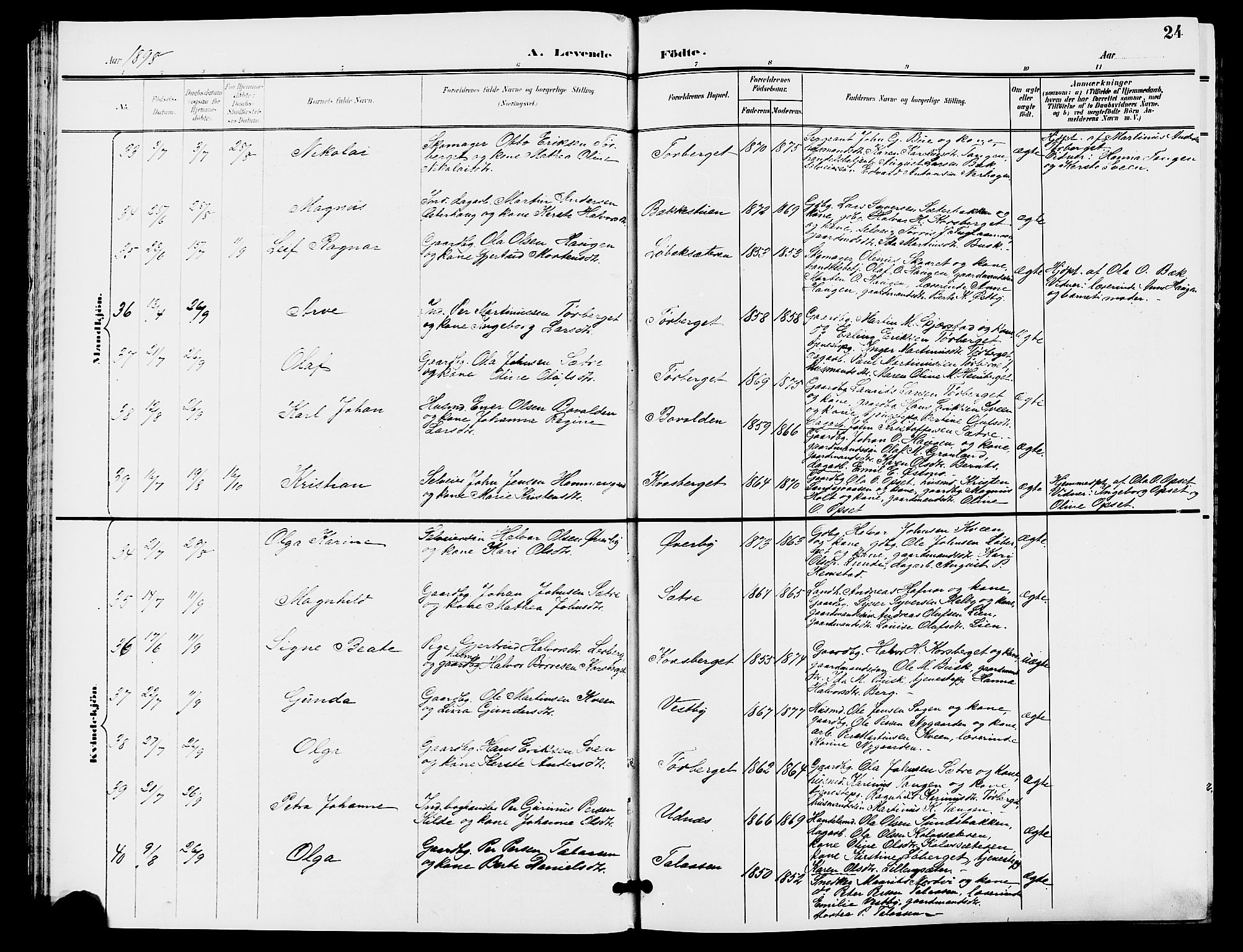 Trysil prestekontor, AV/SAH-PREST-046/H/Ha/Hab/L0006: Klokkerbok nr. 6, 1896-1912, s. 24