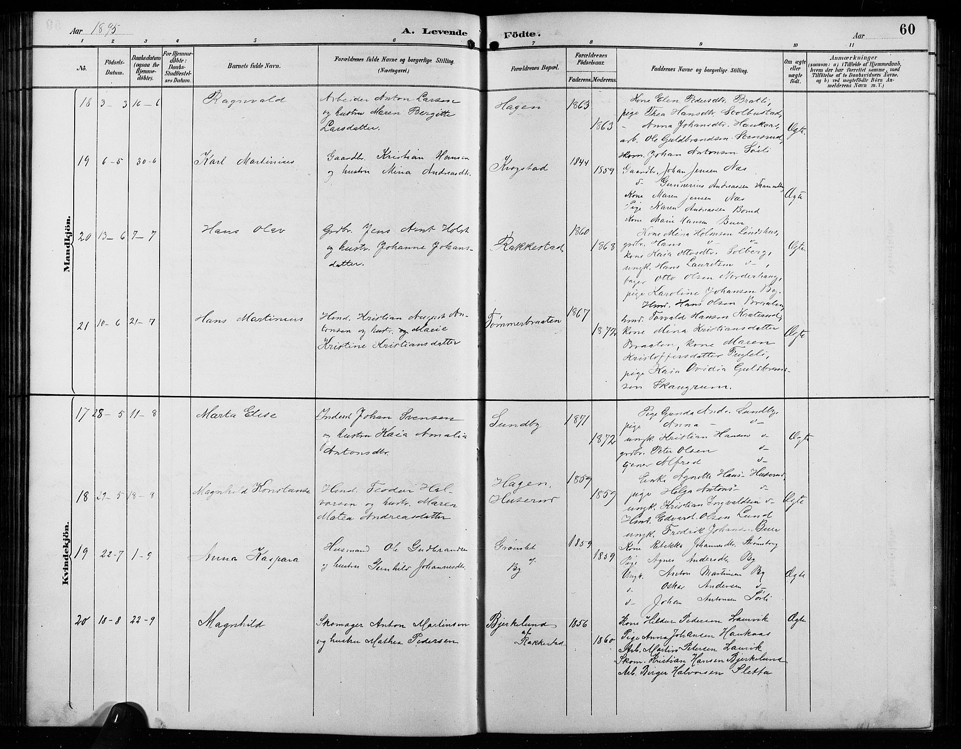 Enebakk prestekontor Kirkebøker, AV/SAO-A-10171c/G/Ga/L0006: Klokkerbok nr. I 6, 1889-1911, s. 60
