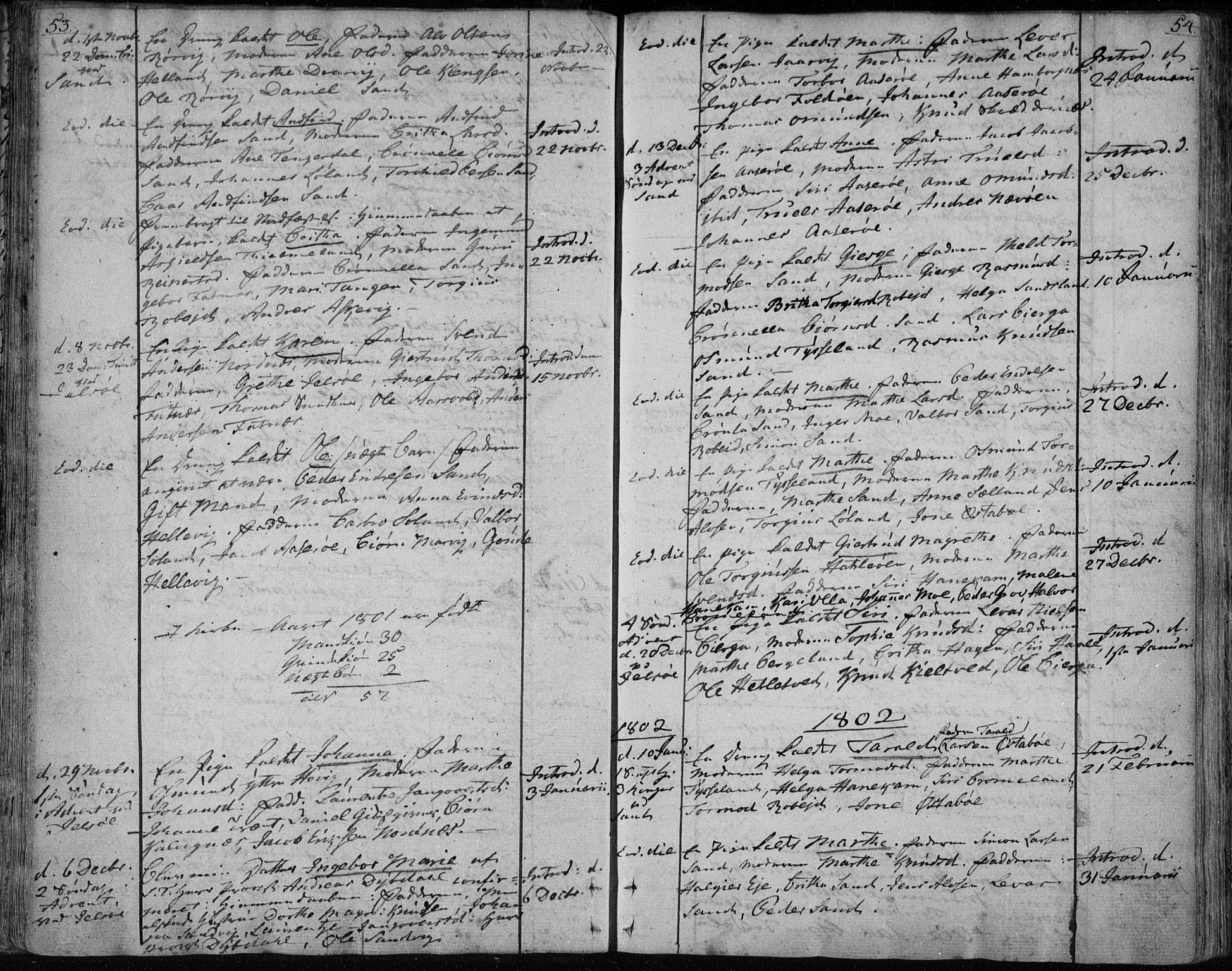 Jelsa sokneprestkontor, SAST/A-101842/01/IV: Ministerialbok nr. A 4, 1796-1816, s. 53-54