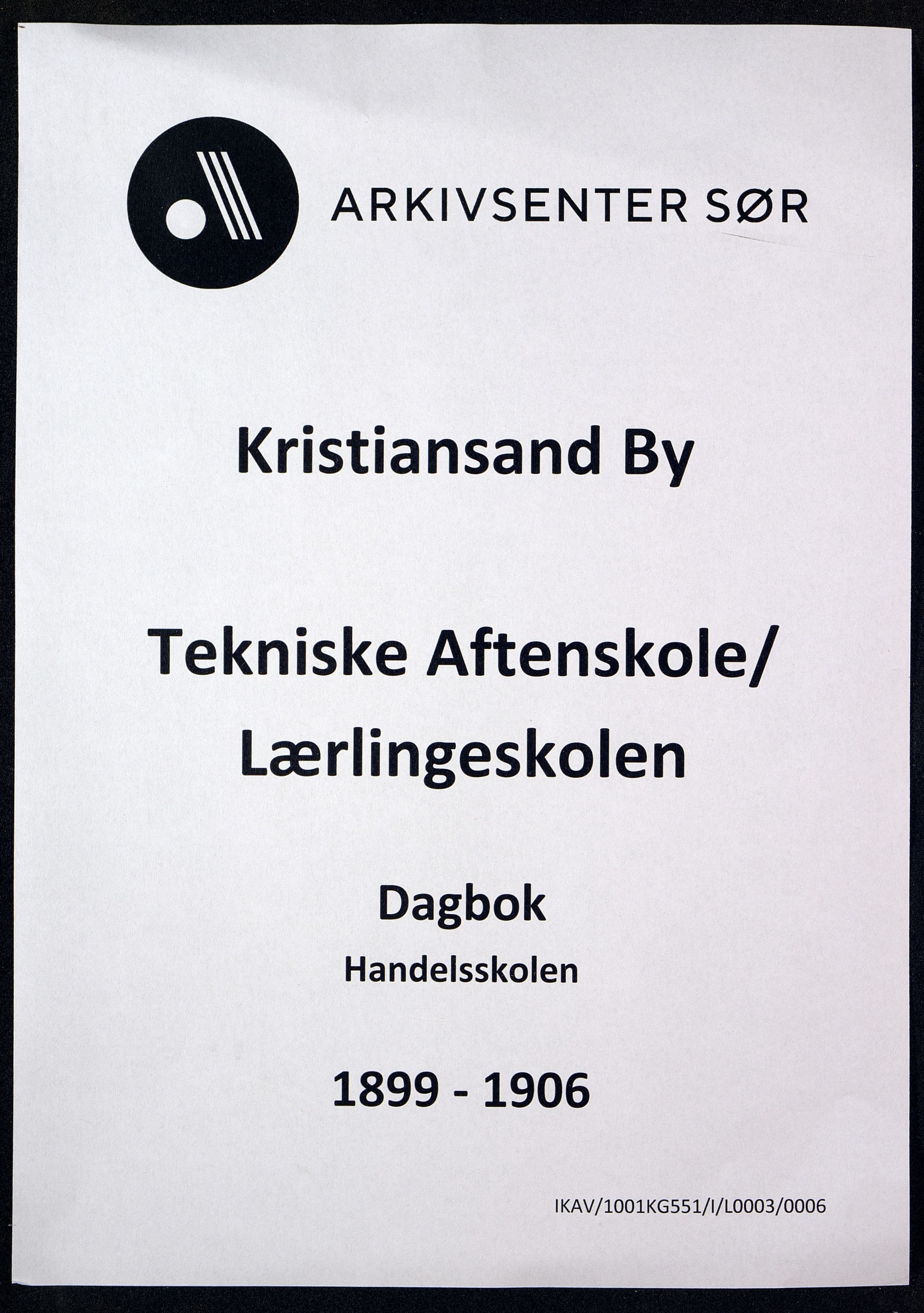 Kristiansand By - Kristiansand Tekniske Aftenskole/Lærlingeskolen, ARKSOR/1001KG551/I/L0003/0006: Dagbøker / Dagbok, handelsskolen, 1899-1906