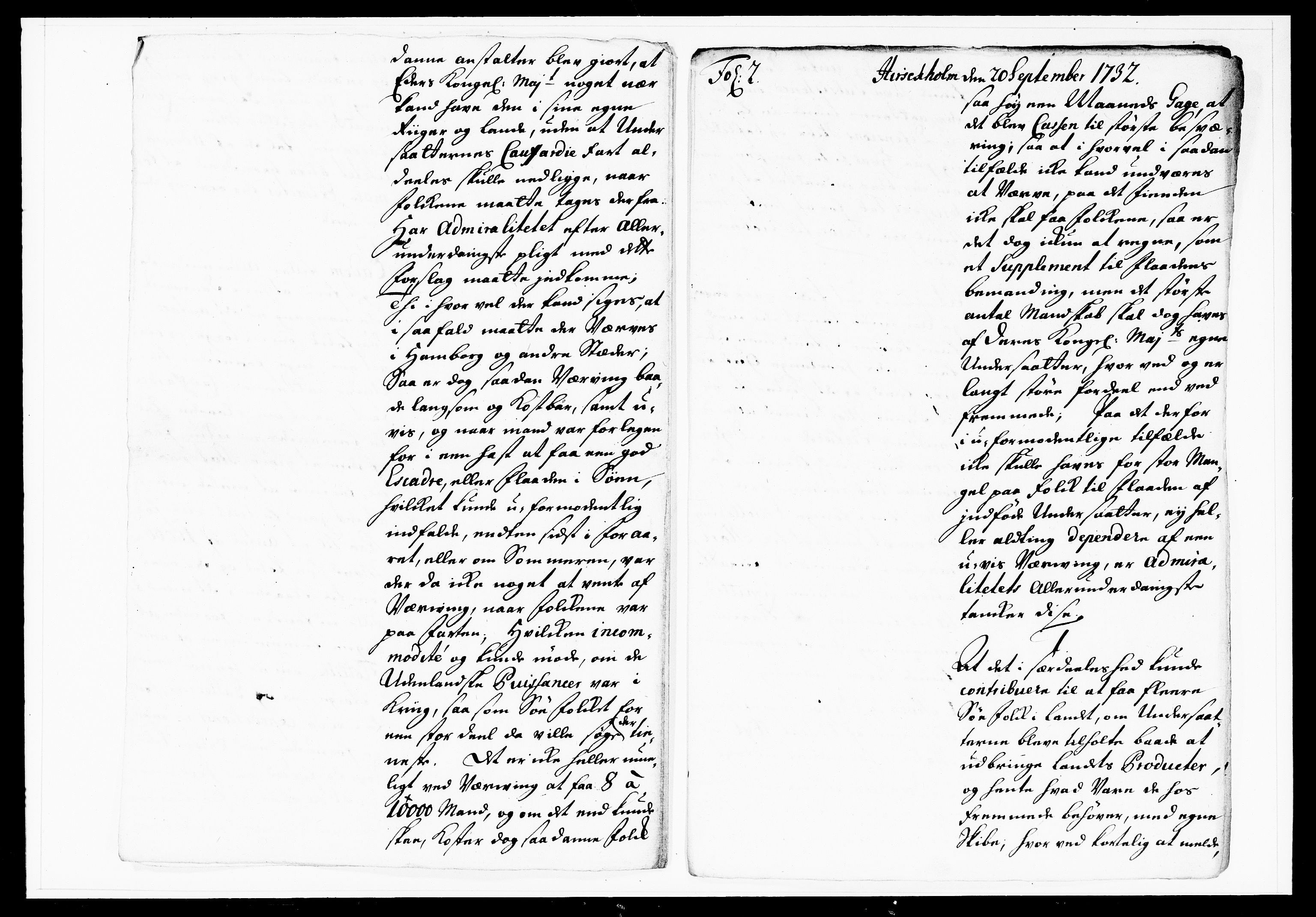 Krigskollegiet, Krigskancelliet, DRA/A-0006/-/1103-1107: Refererede sager, 1732, s. 247