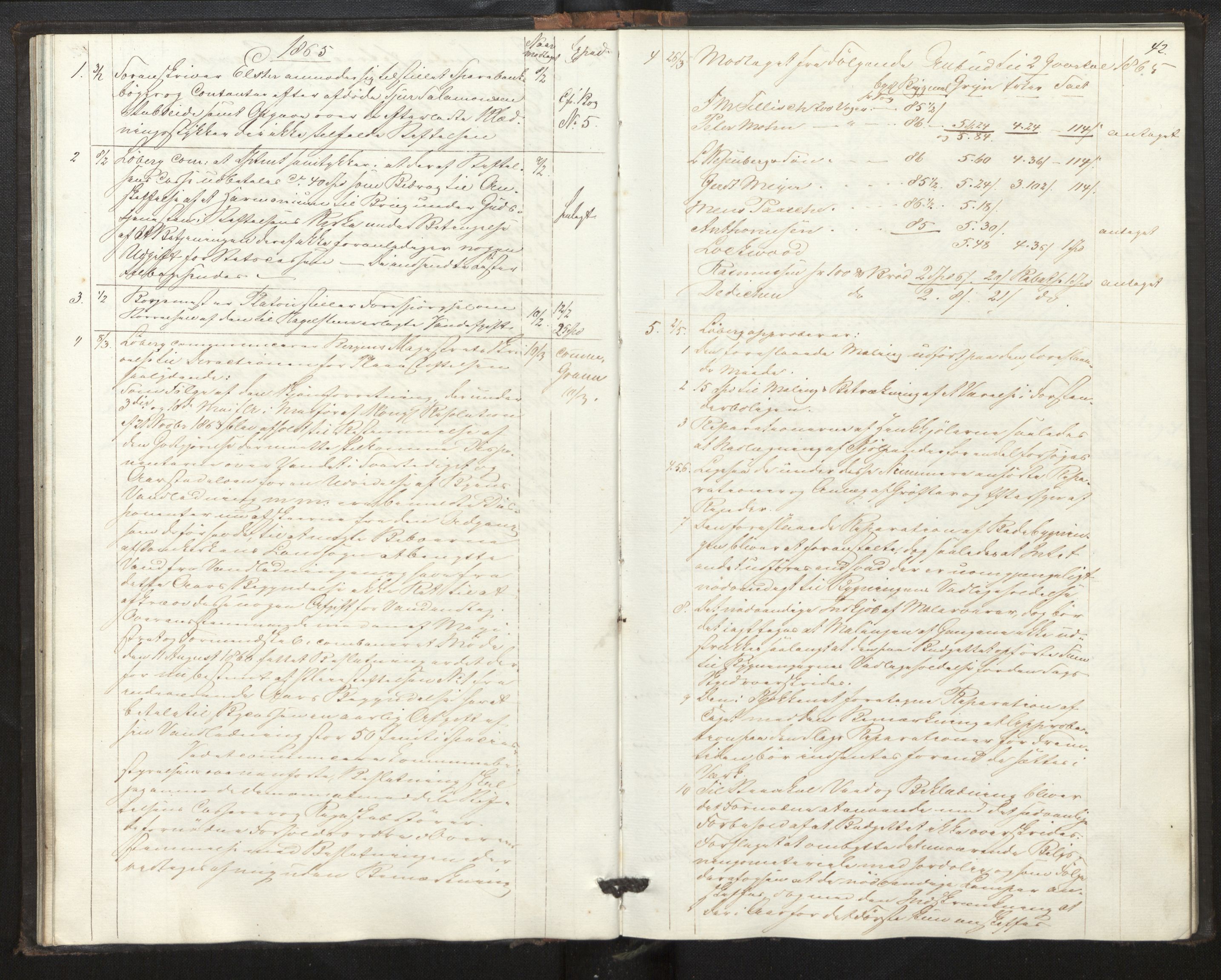Lepraarkiver - Pleiestiftelsen for spedalske no.1, AV/SAB-A-60601/B.c/L0001: Journal, 1857-1882, s. 41b-42a