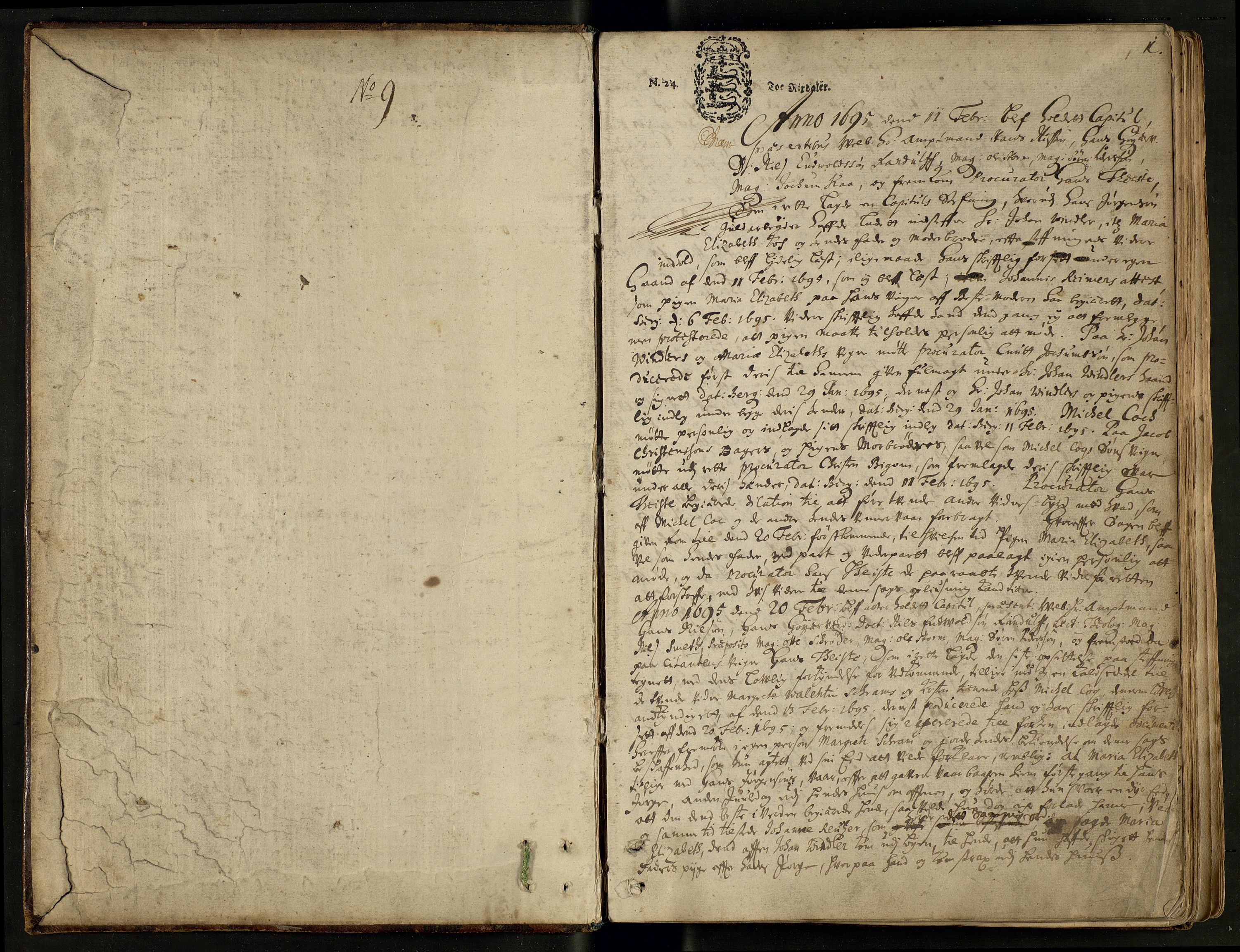 Bergen domkapittel, SAB/A-100028/A/L0007: Forhandlingsprotokoller. Domkapitlet, 1695-1708